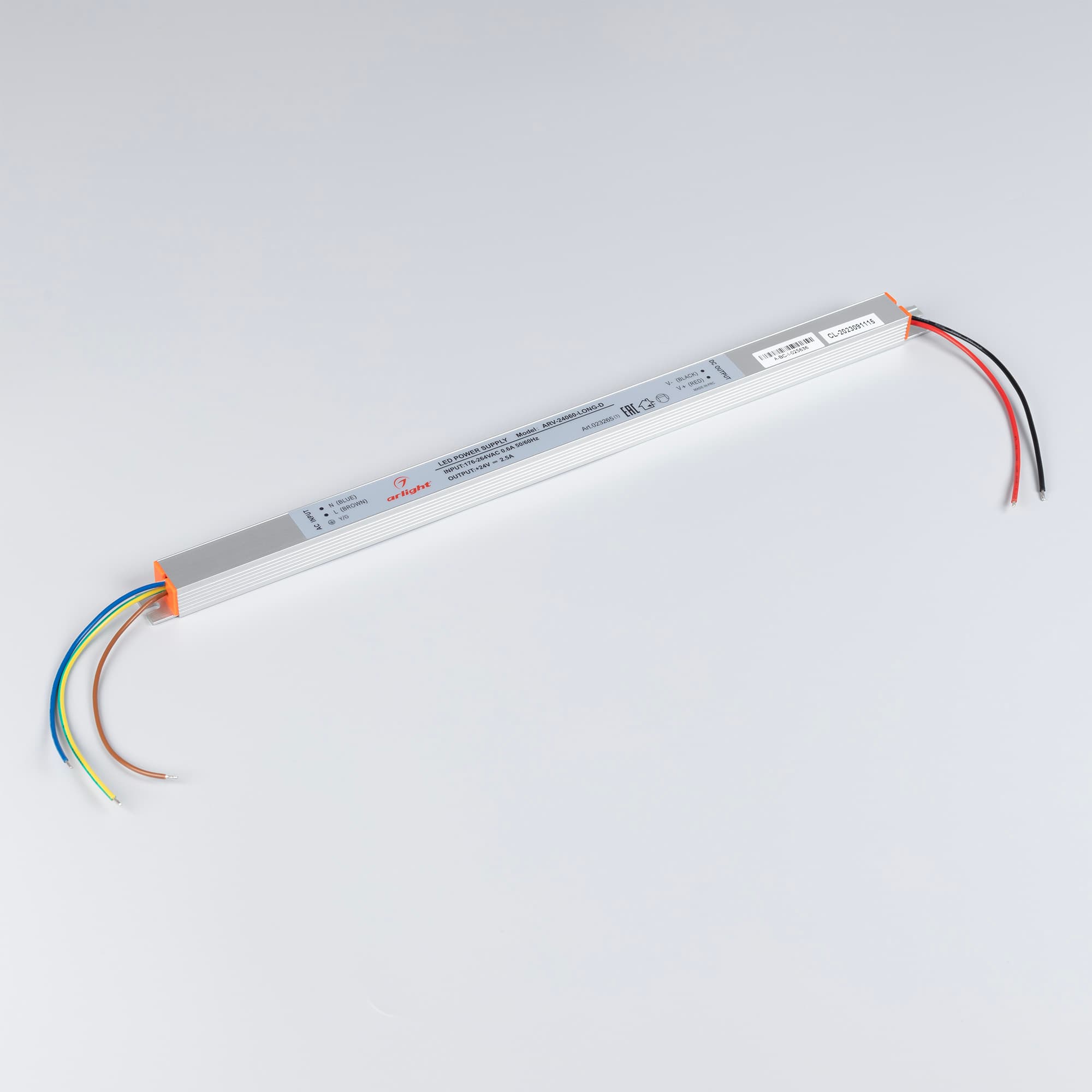 Блок питания ARV-24060-LONG-D (24V, 2.5A, 60W) (Arlight, IP20 Металл, 2 года) 023265(1) — фото 2