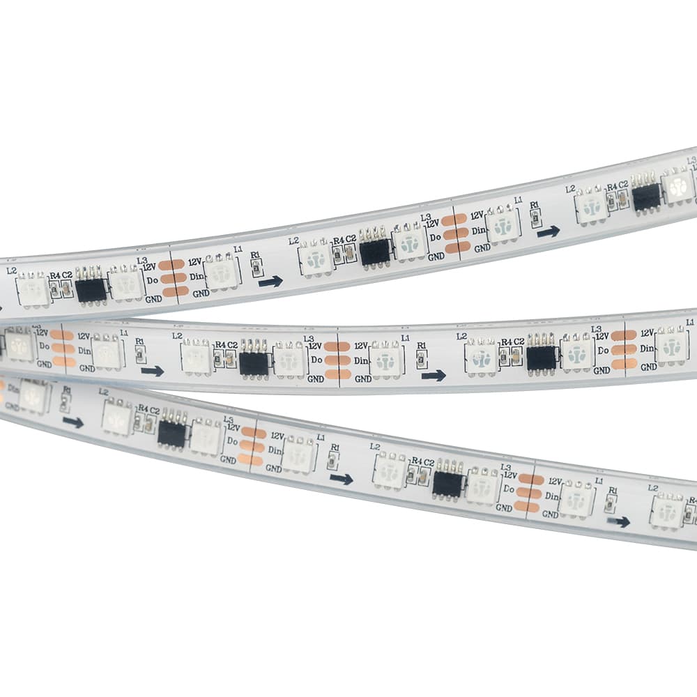 Светодиодная лента герметичная SPI-P-B60-12mm 12V RGB-PX3 (14.4W/m, IP66, 5060, 5m) (Arlight, бегущий огонь) 026365(3) — фото 3