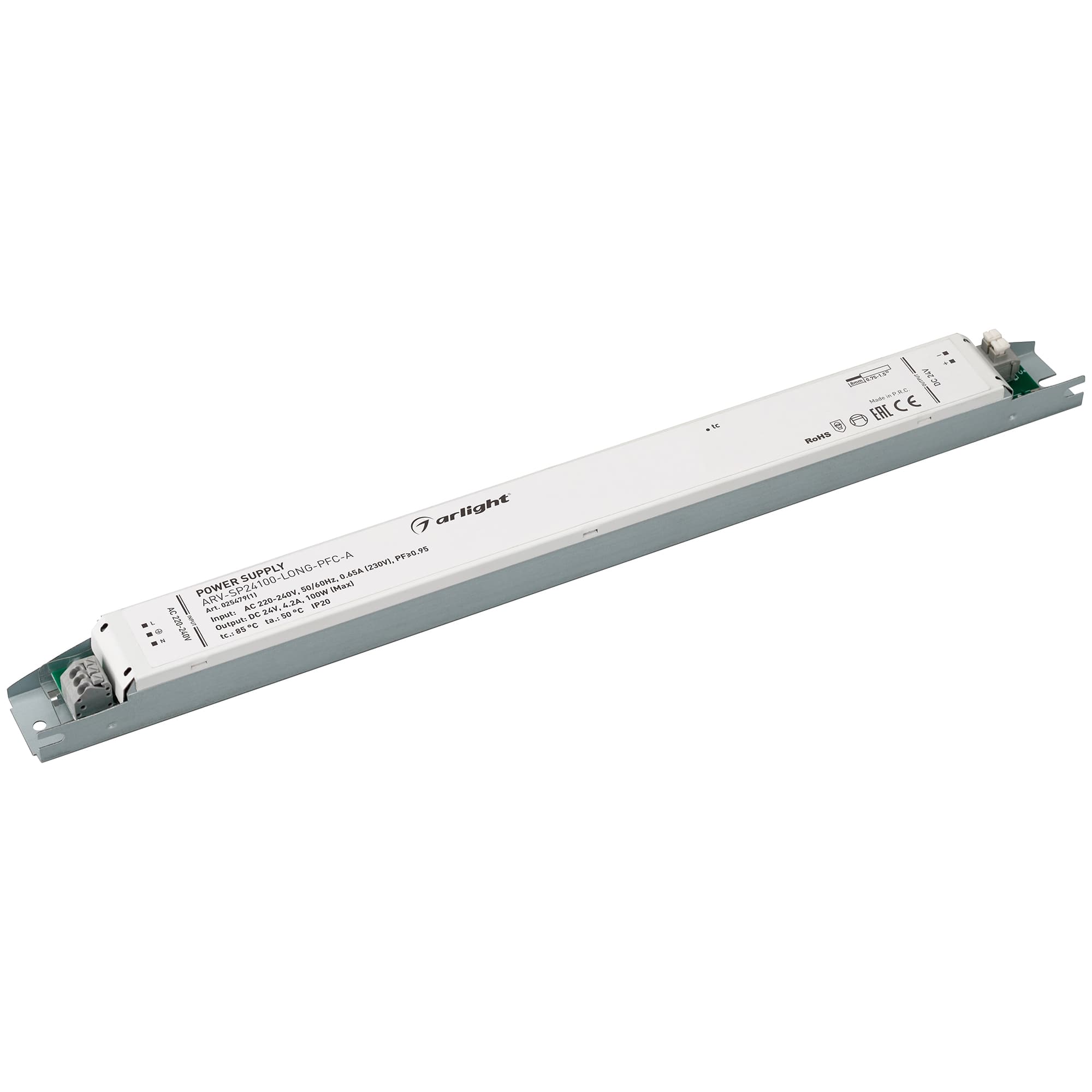 Блок питания ARV-SP24100-LONG-PFC-A (24V, 4.2A, 100W) (Arlight, IP20 Металл, 5 лет) 025479(1) — фото 1