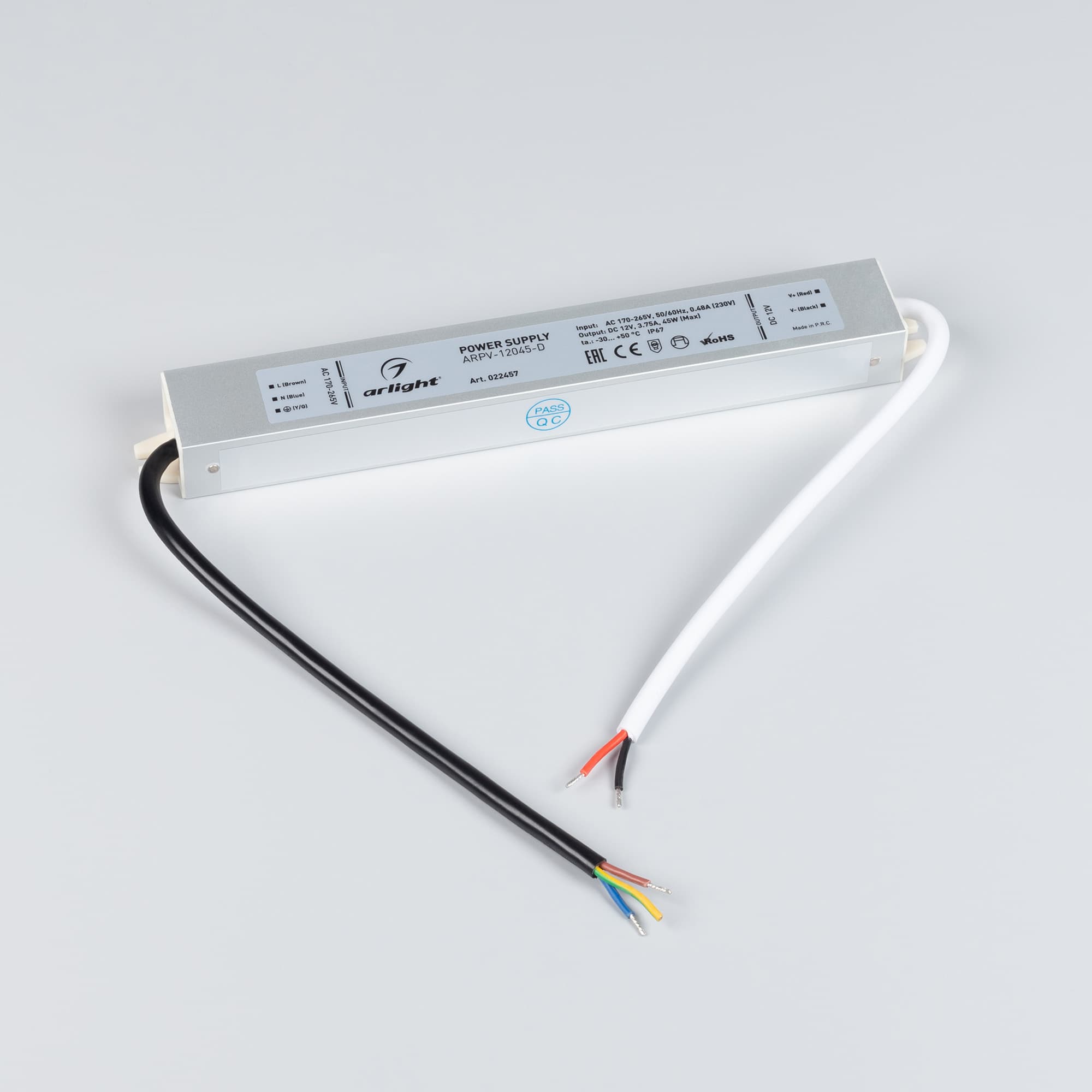 Блок питания ARPV-12045-D (12V, 3.8A, 45W) (Arlight, IP67 Металл, 3 года) 022457 — фото 2
