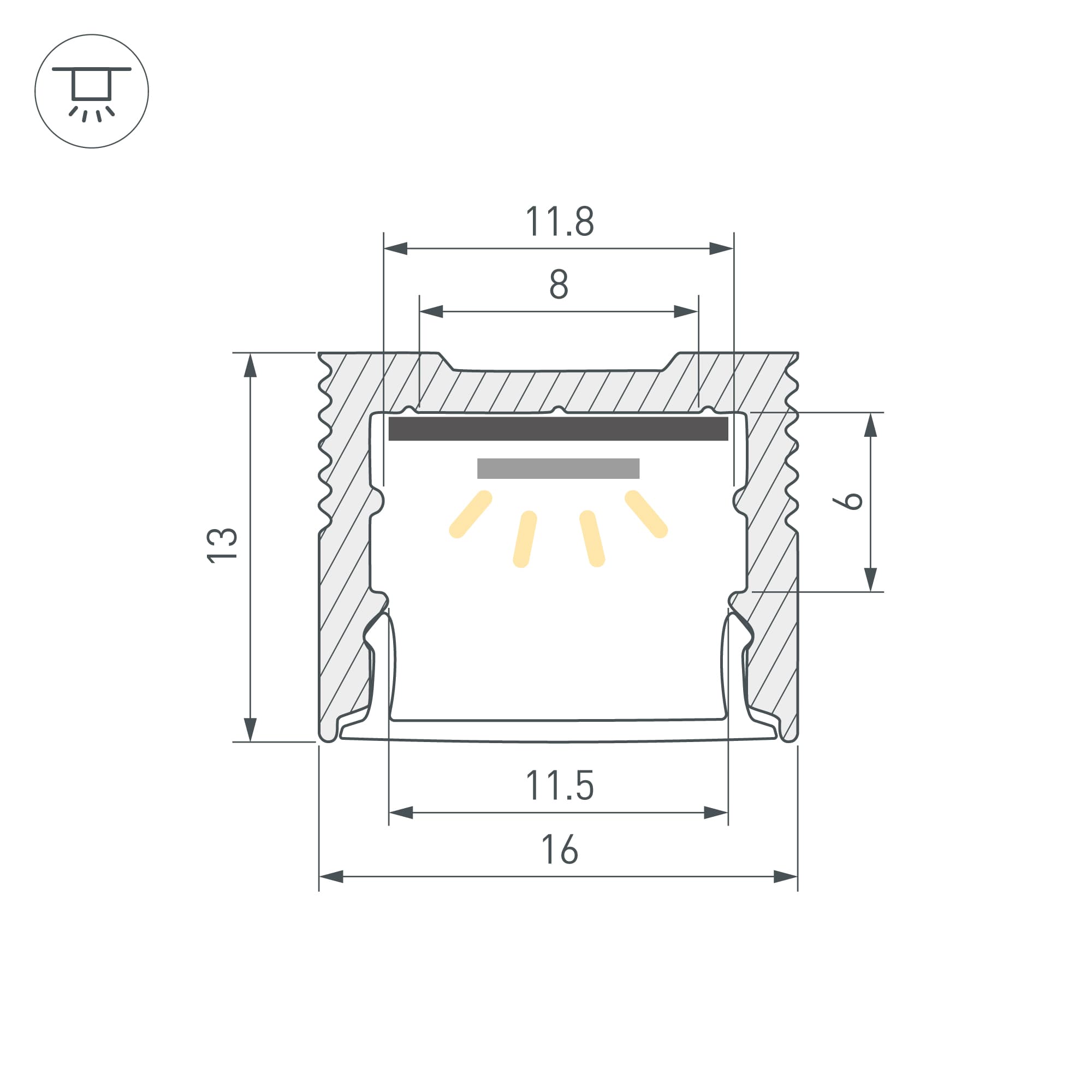 Профиль SL-SLIM-H13M-2000 BLACK (Arlight, Алюминий) 032997 — фото 3