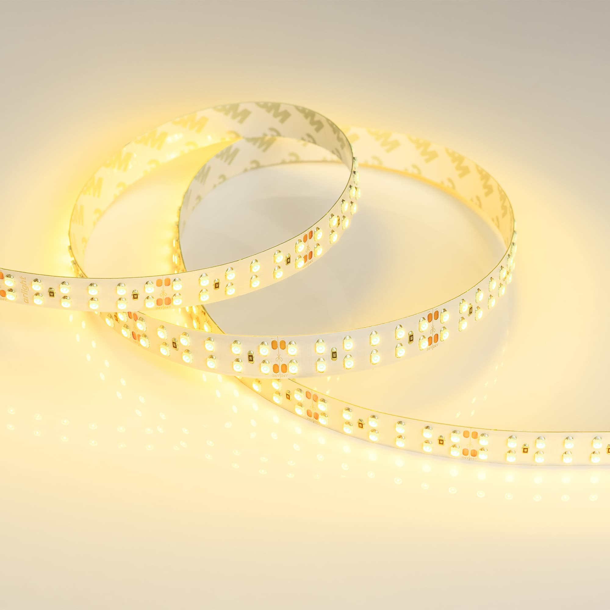 Светодиодная лента RT 2-5000 24V Yellow 2x2 (3528, 1200 LED, LUX) (Arlight, 19.2 Вт/м, IP20) 008774 — фото 3