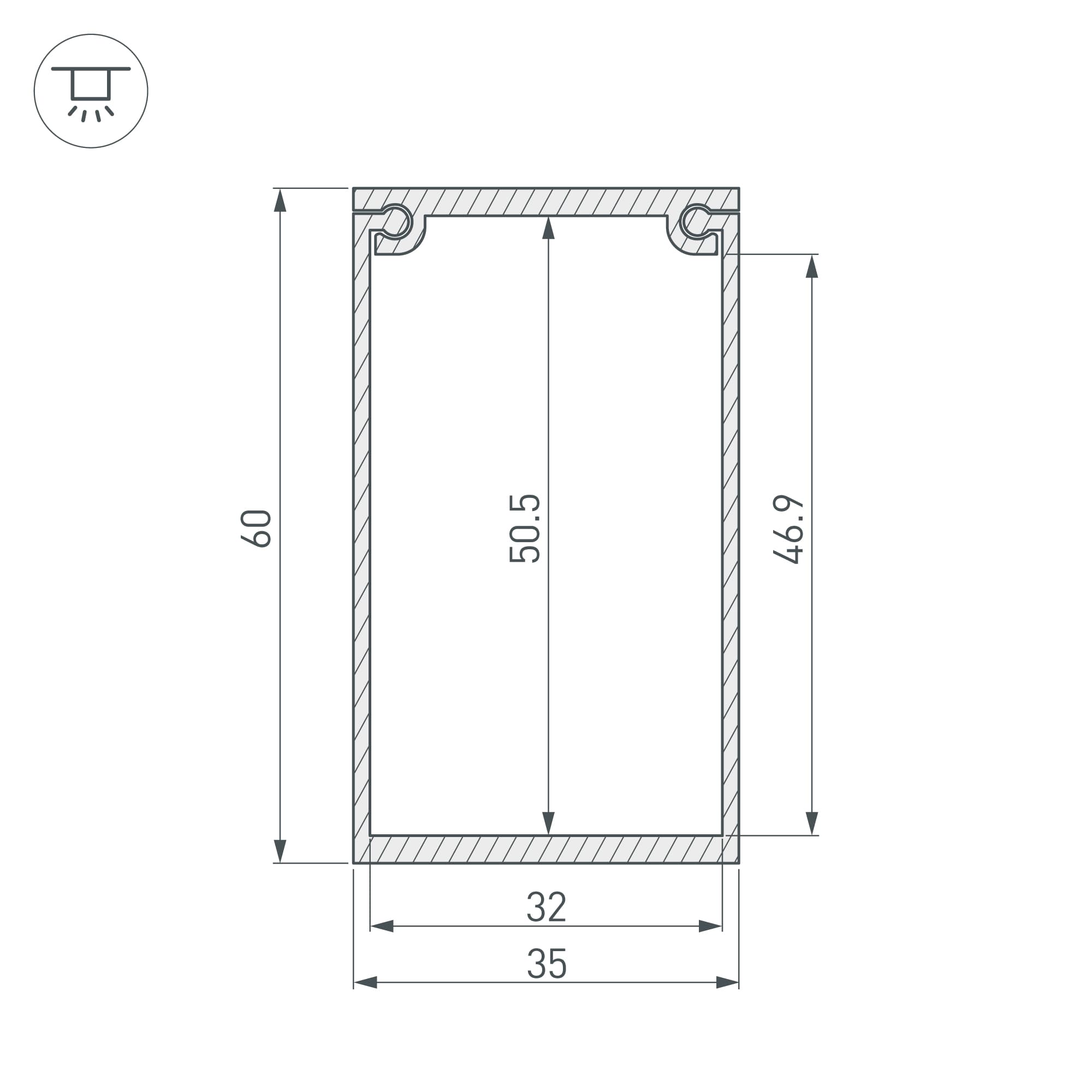 Потолочный короб для блока питания SL-BOX-480 (Arlight, Алюминий) 033079 Arlight — фото 4