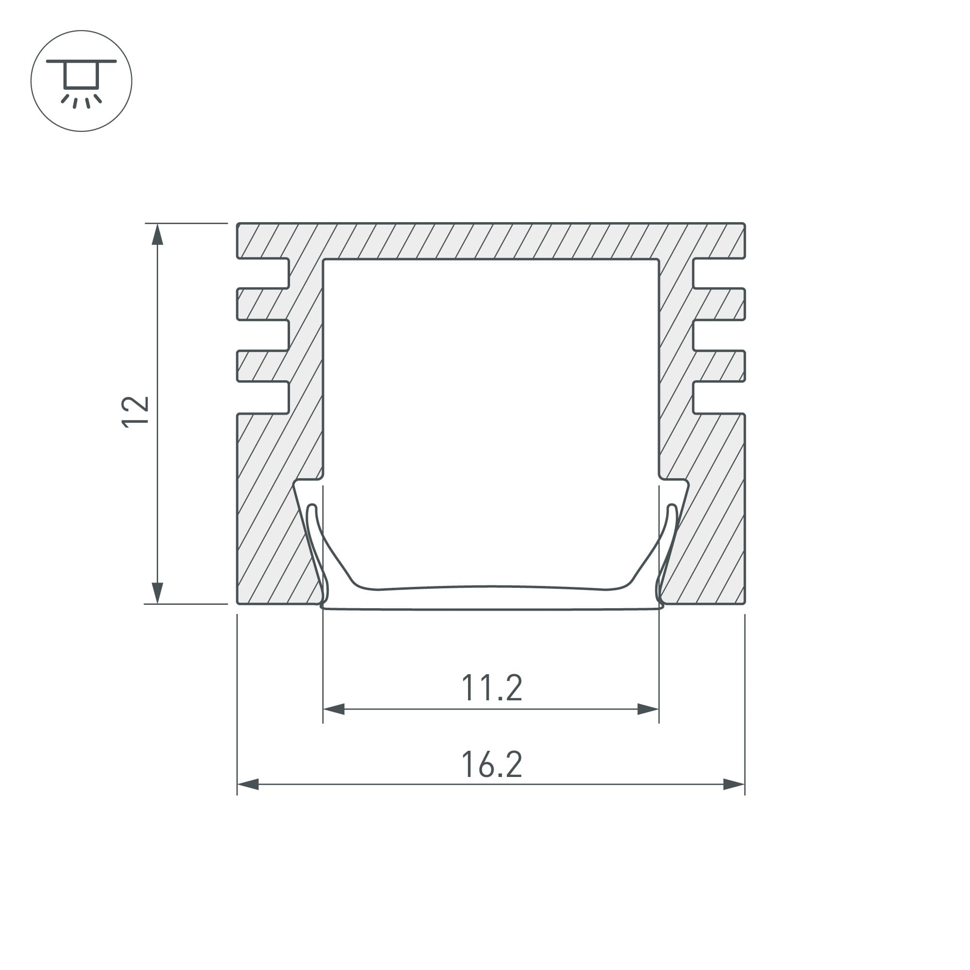 Профиль PDS-S-2000 ANOD White (Arlight, Алюминий) 018270 Arlight — фото 3