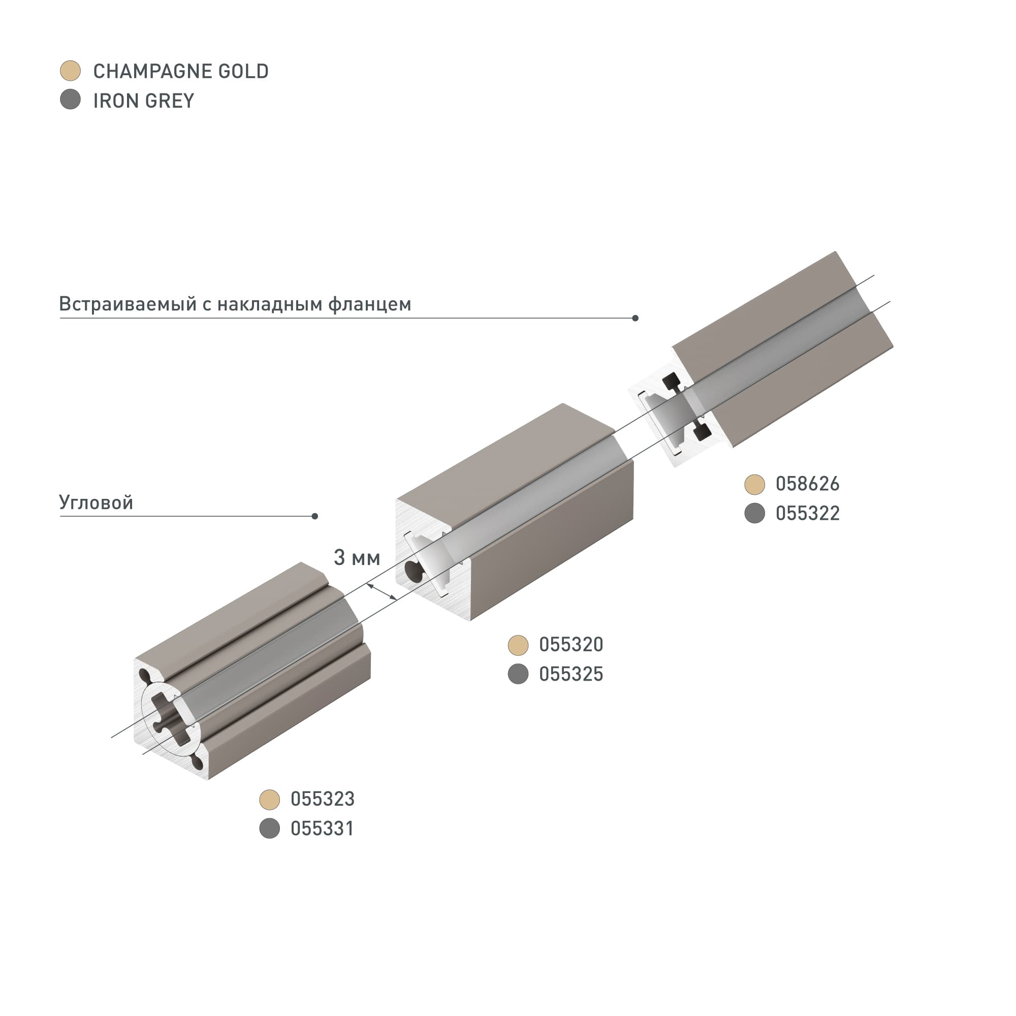 Профиль с экраном SL-KANT-H10-ROTATE-2000 IRON GREY (Arlight, Алюминий+пластик) 055331 — фото 4