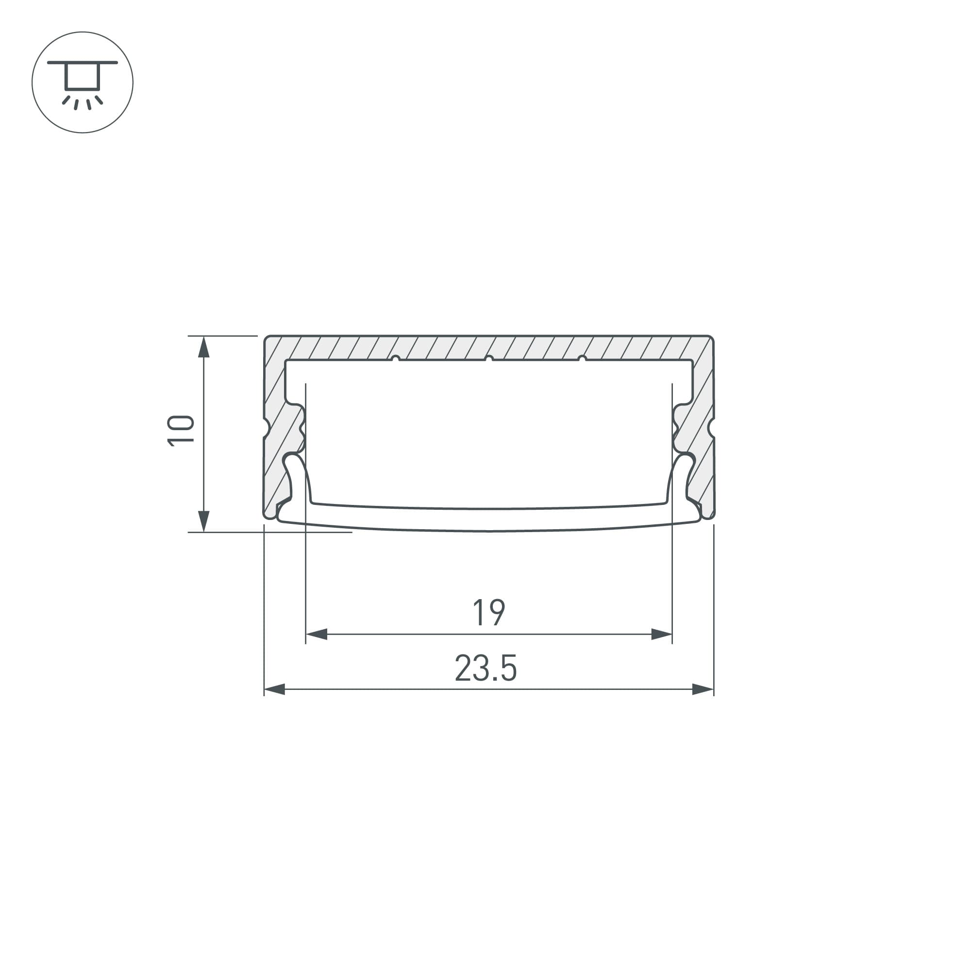 Профиль ARH-WIDE-H10-2000 ANOD (Arlight, Алюминий) 016142 — фото 3