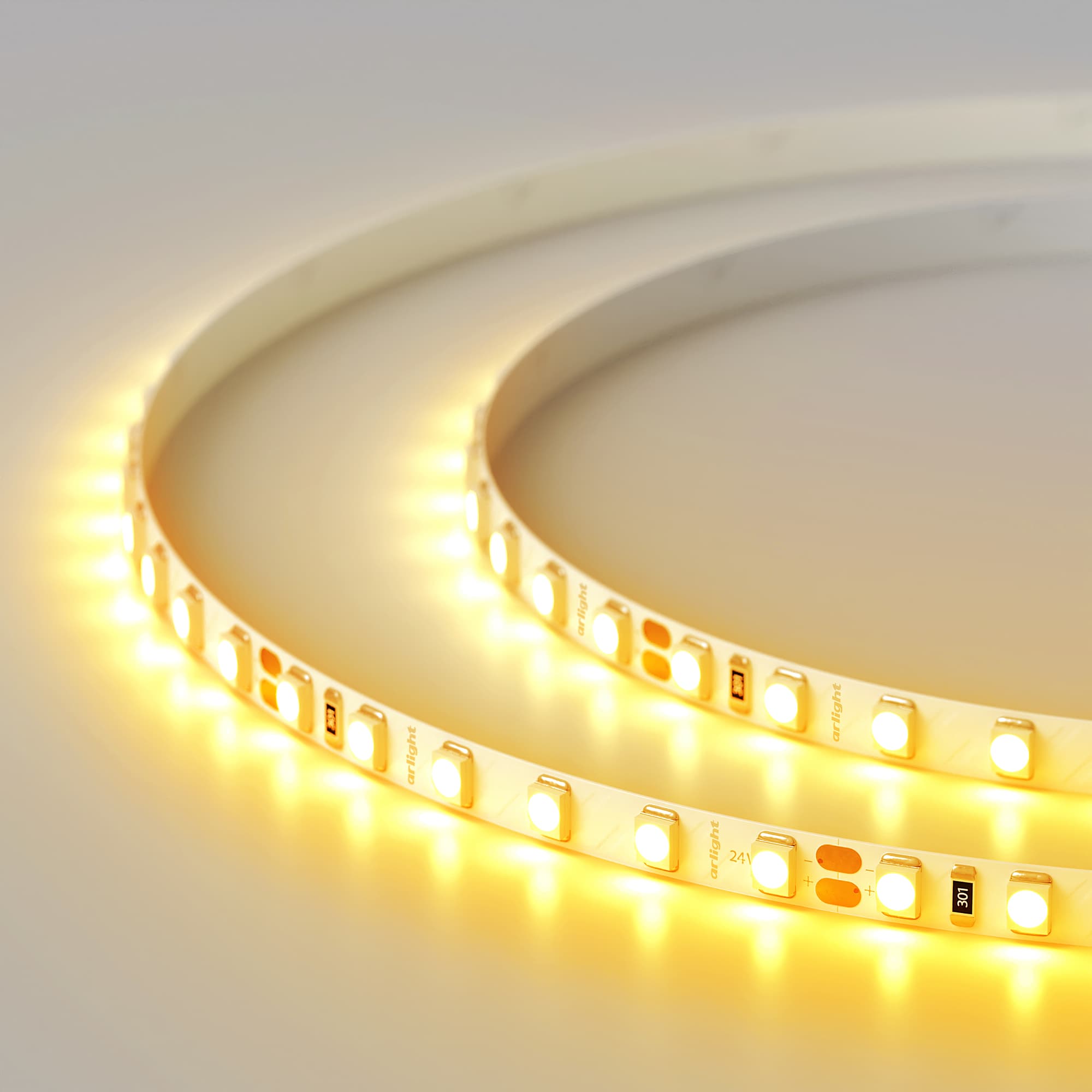 Светодиодная лента RT 2-5000 24V Yellow 5mm 2x (3528, 600 LED, LUX) (Arlight, 9.6 Вт/м, IP20) 015662 — фото 5