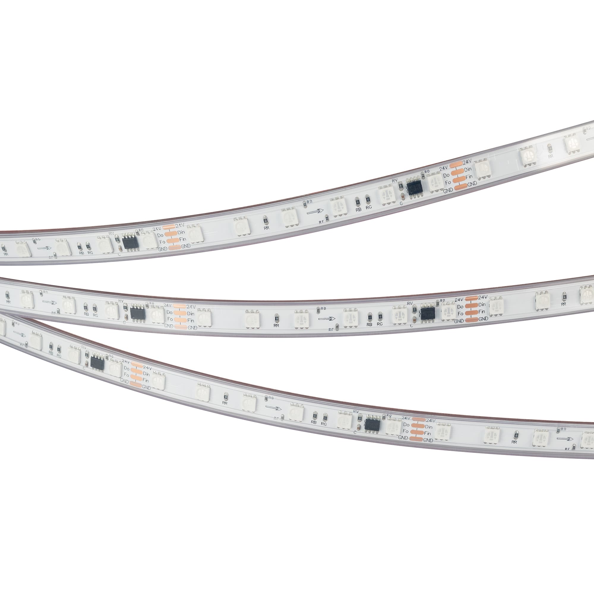 Светодиодная лента герметичная SPI-PS-B60-12mm 24V RGB-PX6-BPT (12 W/m, IP67, 5060, 5m) (Arlight, бегущий огонь) 039181 — фото 4