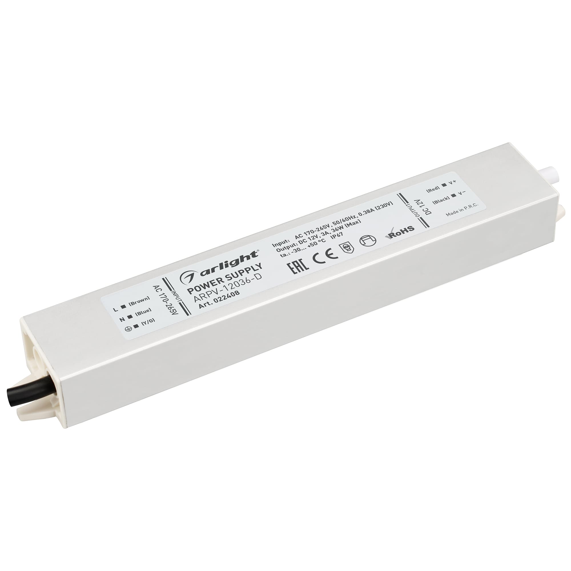 Блок питания ARPV-12036-D (12V, 3.0A, 36W) (Arlight, IP67 Металл, 3 года) 022408 — фото 1