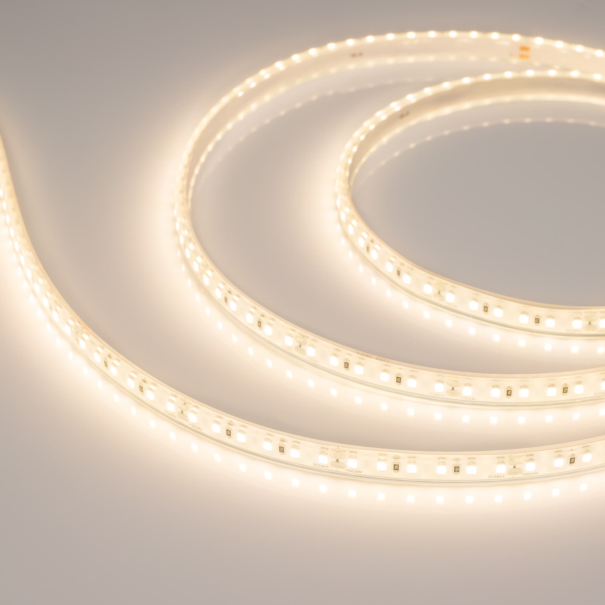 Светодиодная лента герметичная RTW-PU-A120-10.5mm 24V Warm3000 (16.8 W/m, IP68, Wire 2m, 5m) (Arlight, -) 029043(3) — фото 1