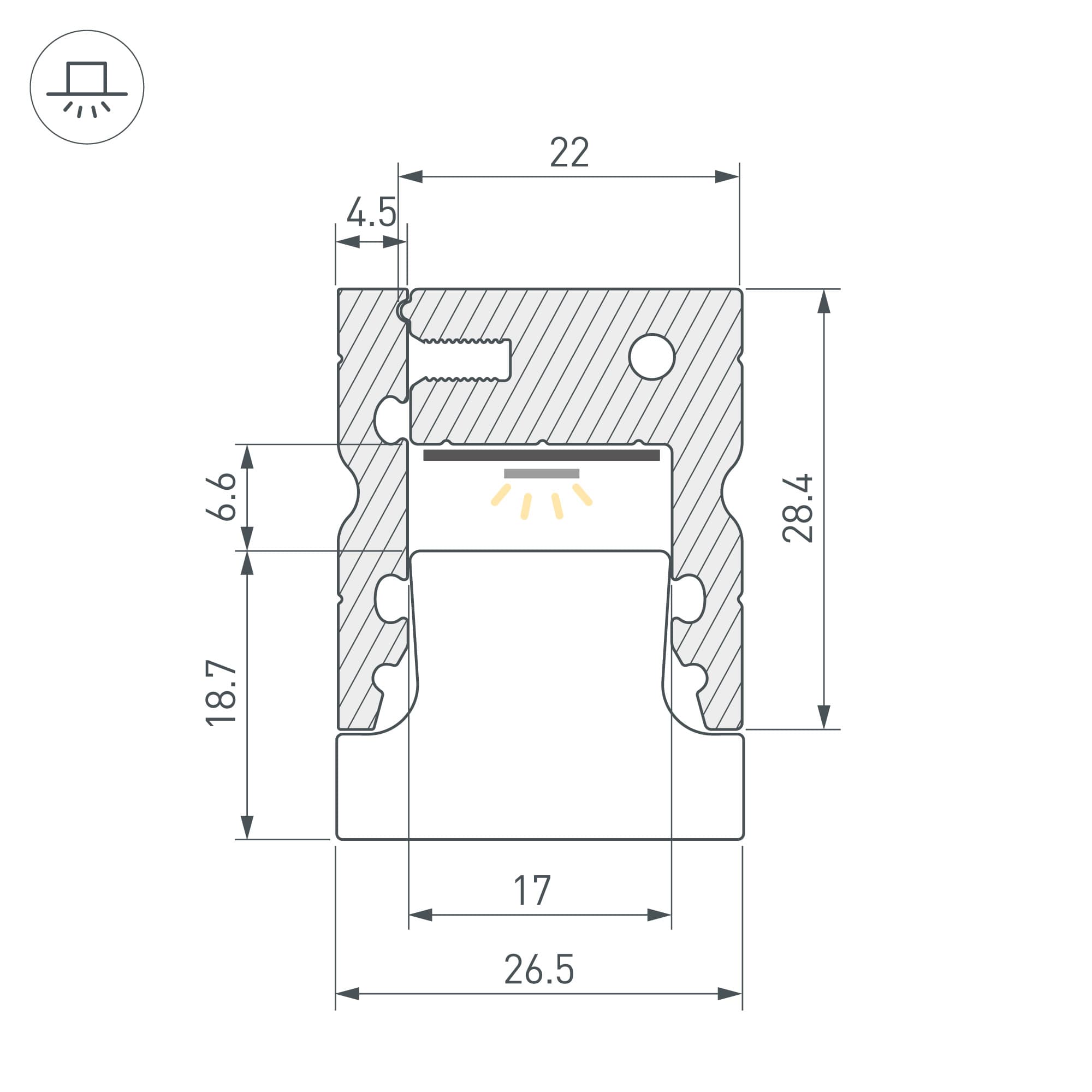 Профиль ARH-FLOOR27-H28-2000 ANOD (Arlight, Металл) 038356 — фото 6