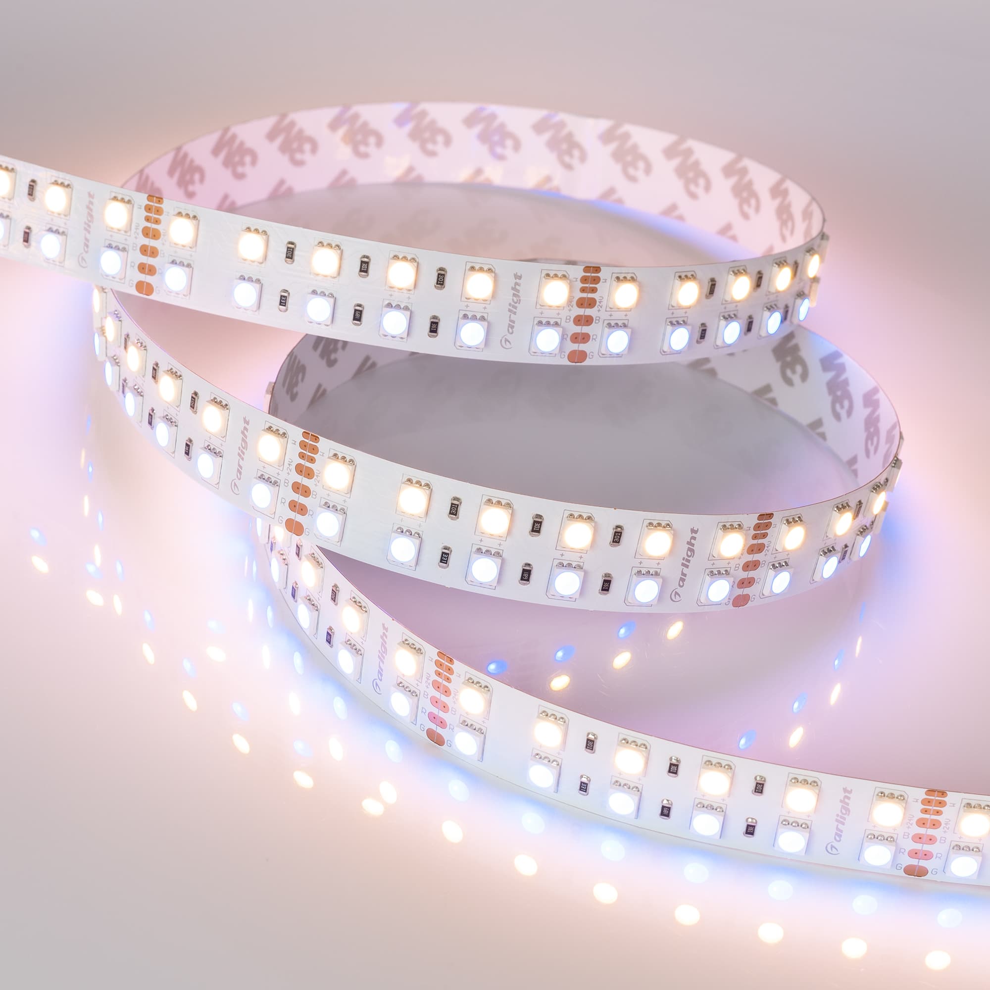 Светодиодная лента RT 2-5000 24V RGB-Warm 2x2 (5060, 720 LED, LUX) (Arlight, 32 Вт/м, IP20) 012327(1) — фото 4