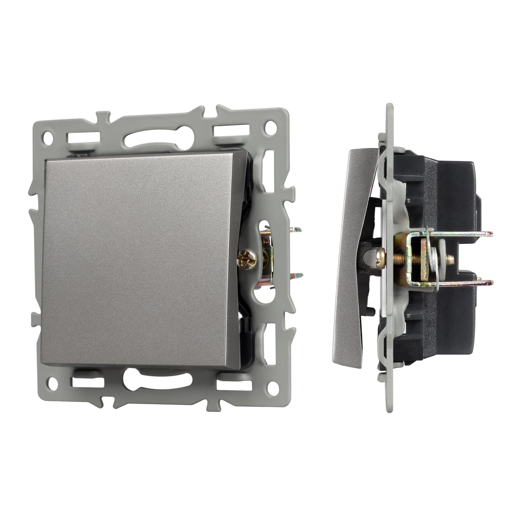 Механизм выключателя одноклавишный проходной SWT-MKP1-PL-GR (250V, 16A) (Arlight, -) 043716