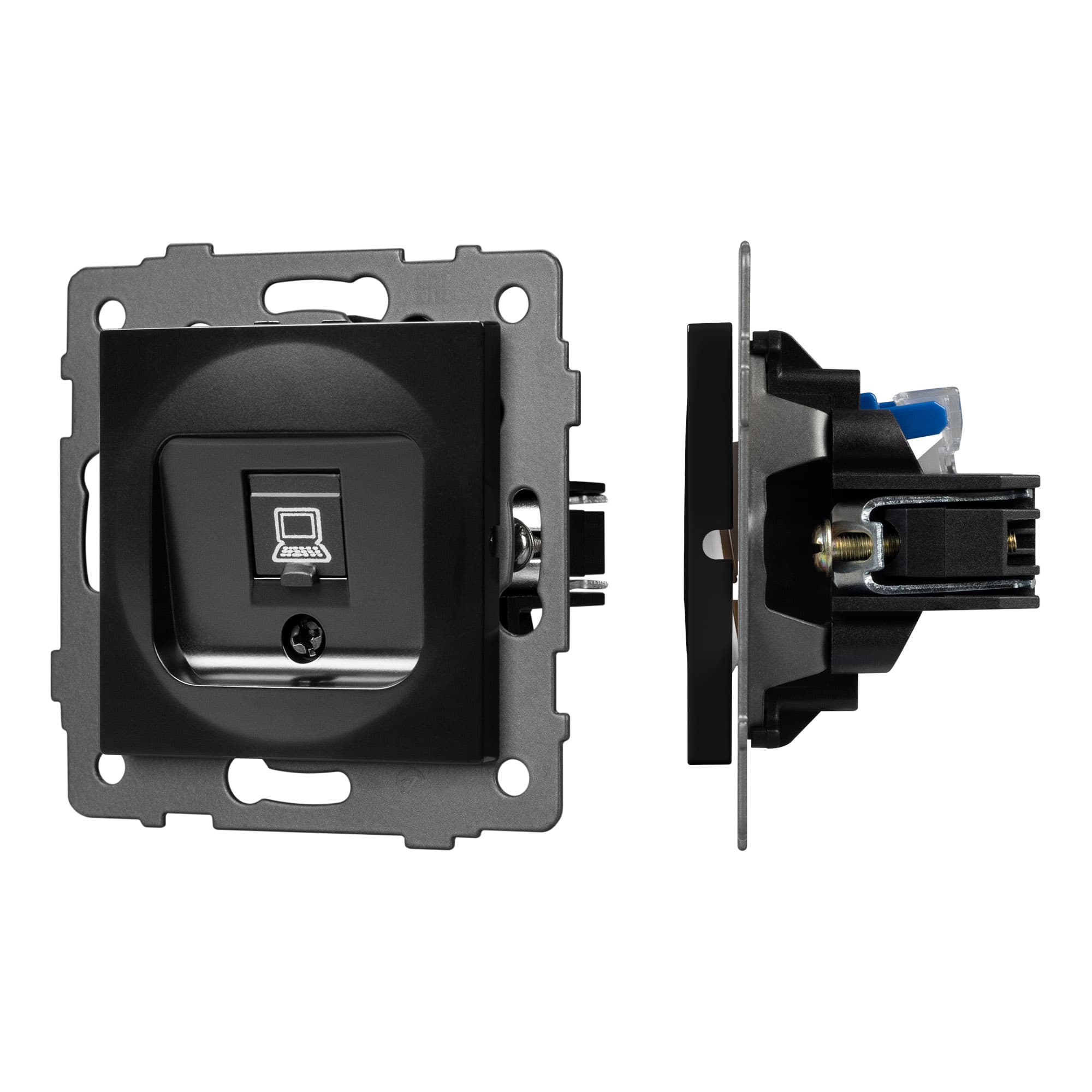 Механизм компьютерной розетки SCT-MPC1-PL-BK-V (RJ-45, CAT6) (Arlight, -) 049847