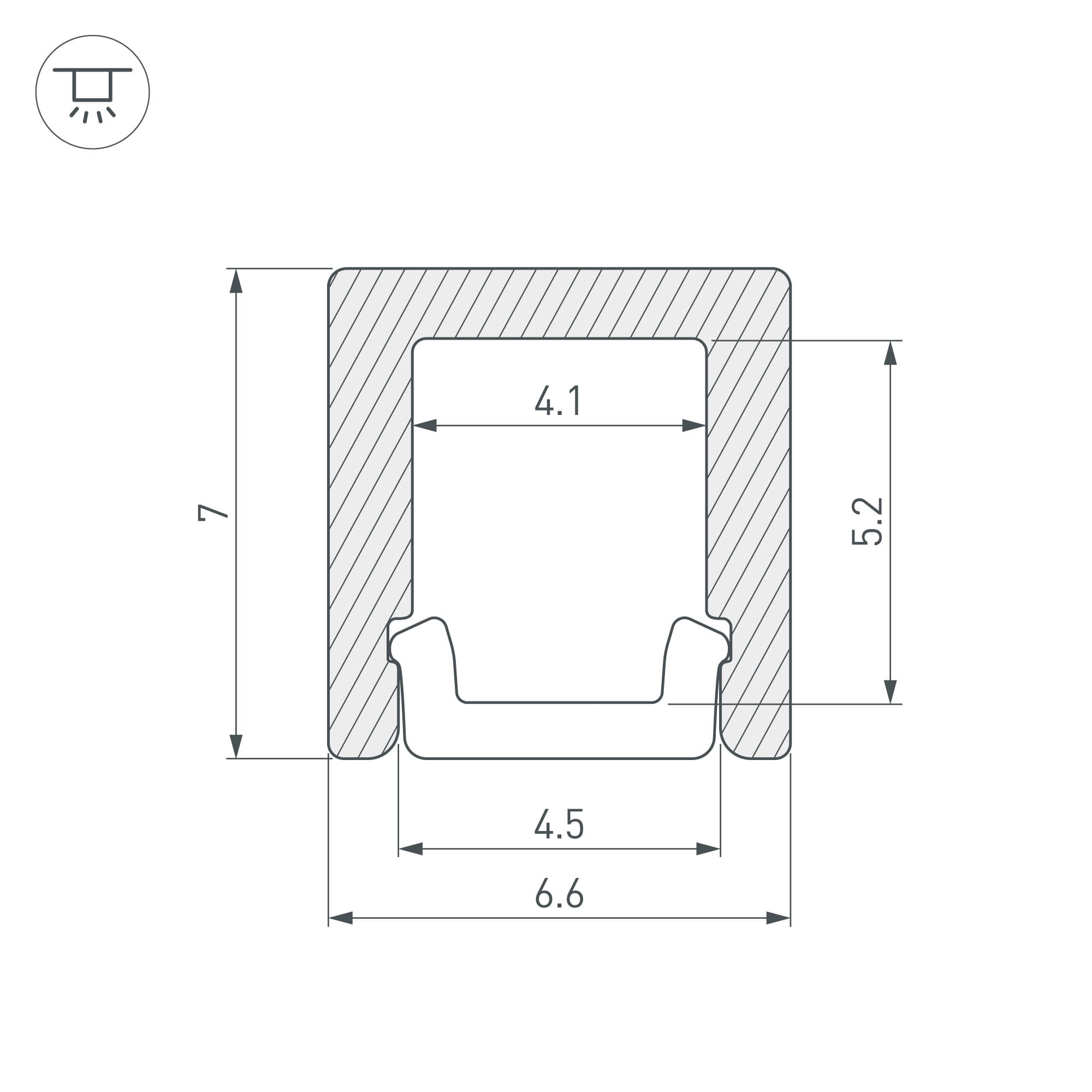 Профиль ARH-MICRO-0607-2000 ANOD (Arlight, Алюминий) 036398 — фото 3