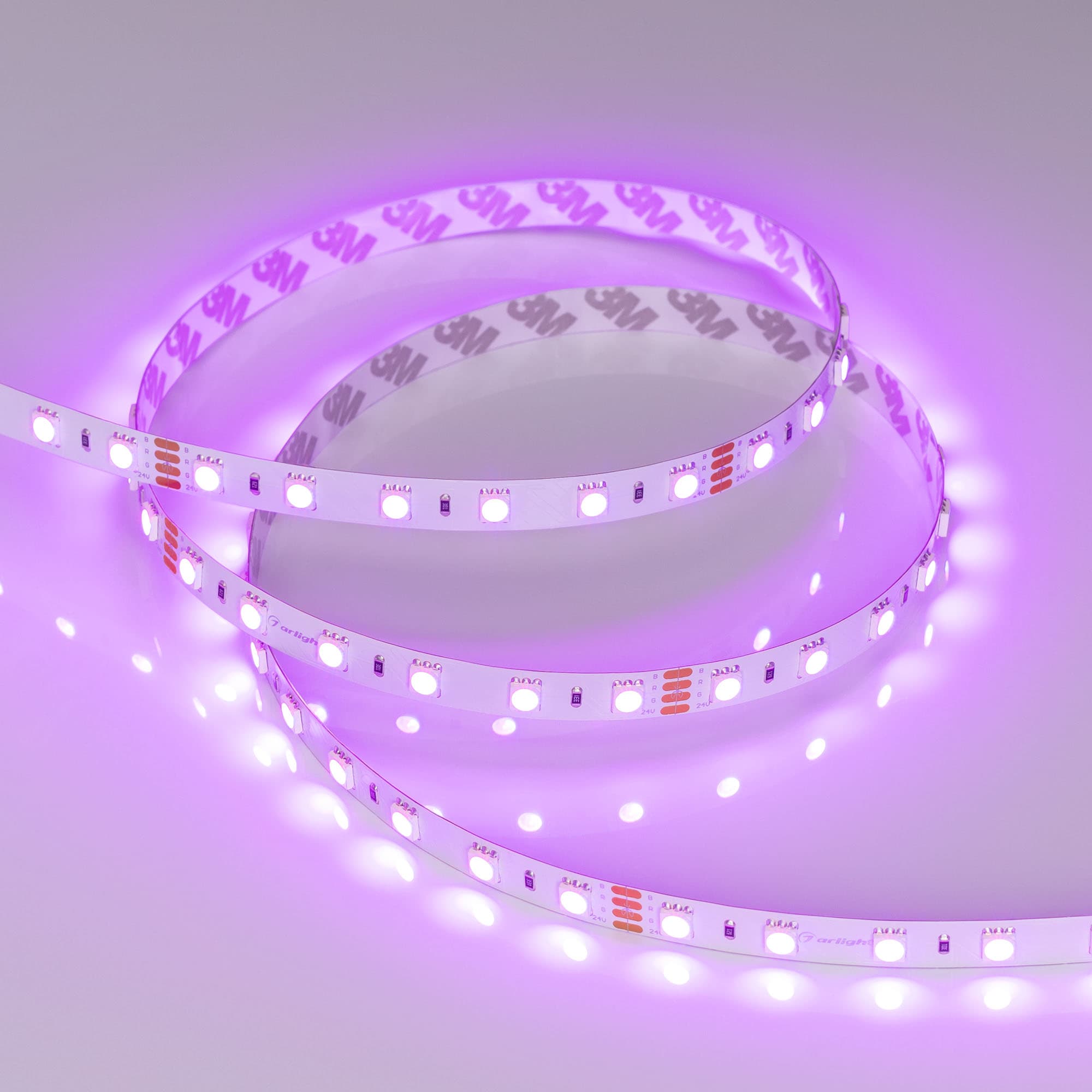 Светодиодная лента RT-B60-10mm 24V RGB (14.4 W/m, IP20, 5060, 5m) (Arlight, Открытый) 010367(2) — фото 8