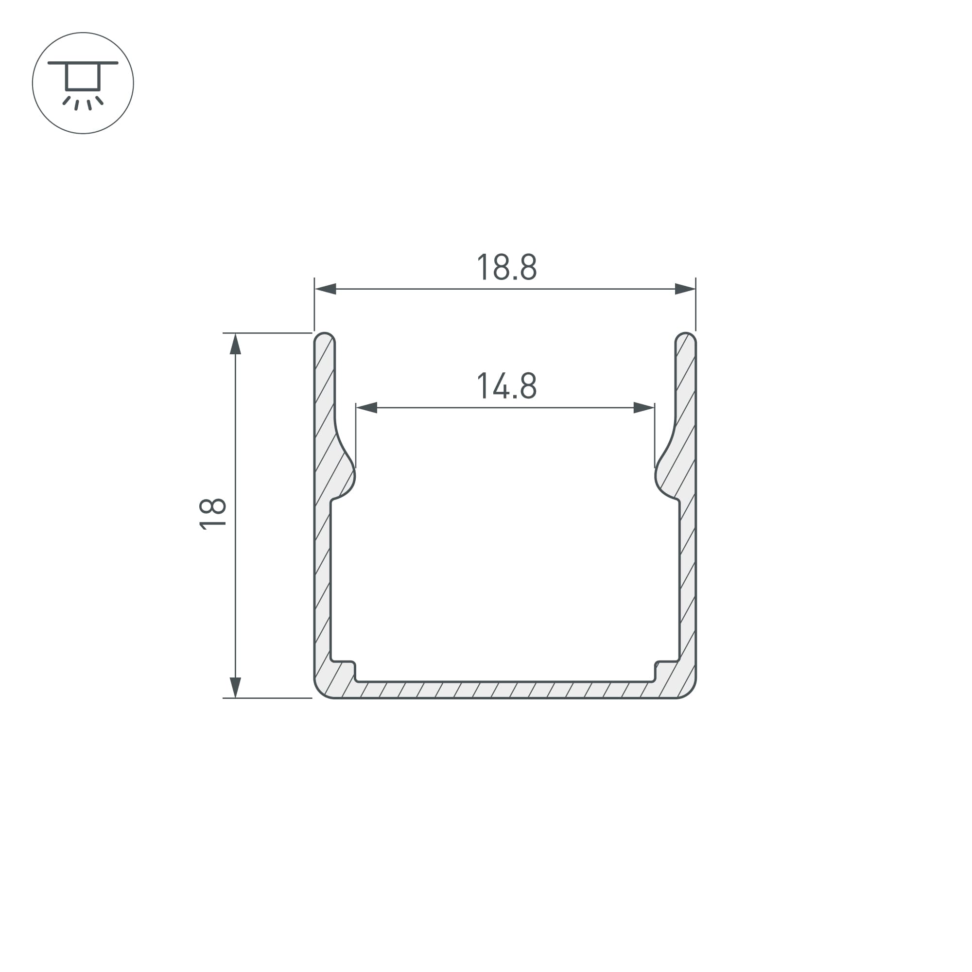 Профиль WPH-FLEX-1616-1000 ANOD (Arlight, Алюминий) 053418 Arlight — фото 2