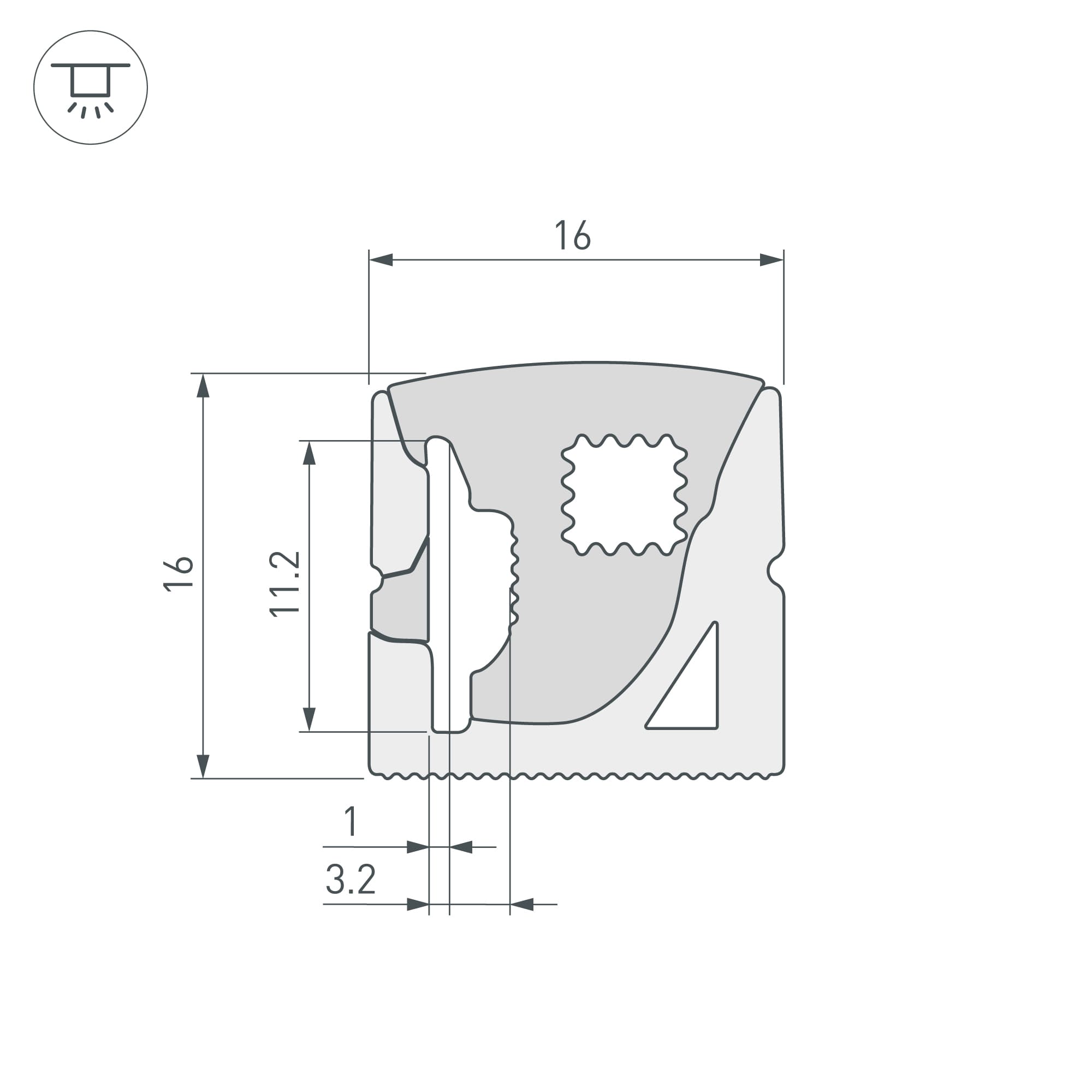 Силиконовый профиль WPH-FLEX-1616-SIDE-S11-50m WHITE (Arlight, Силикон) 040831 — фото 2