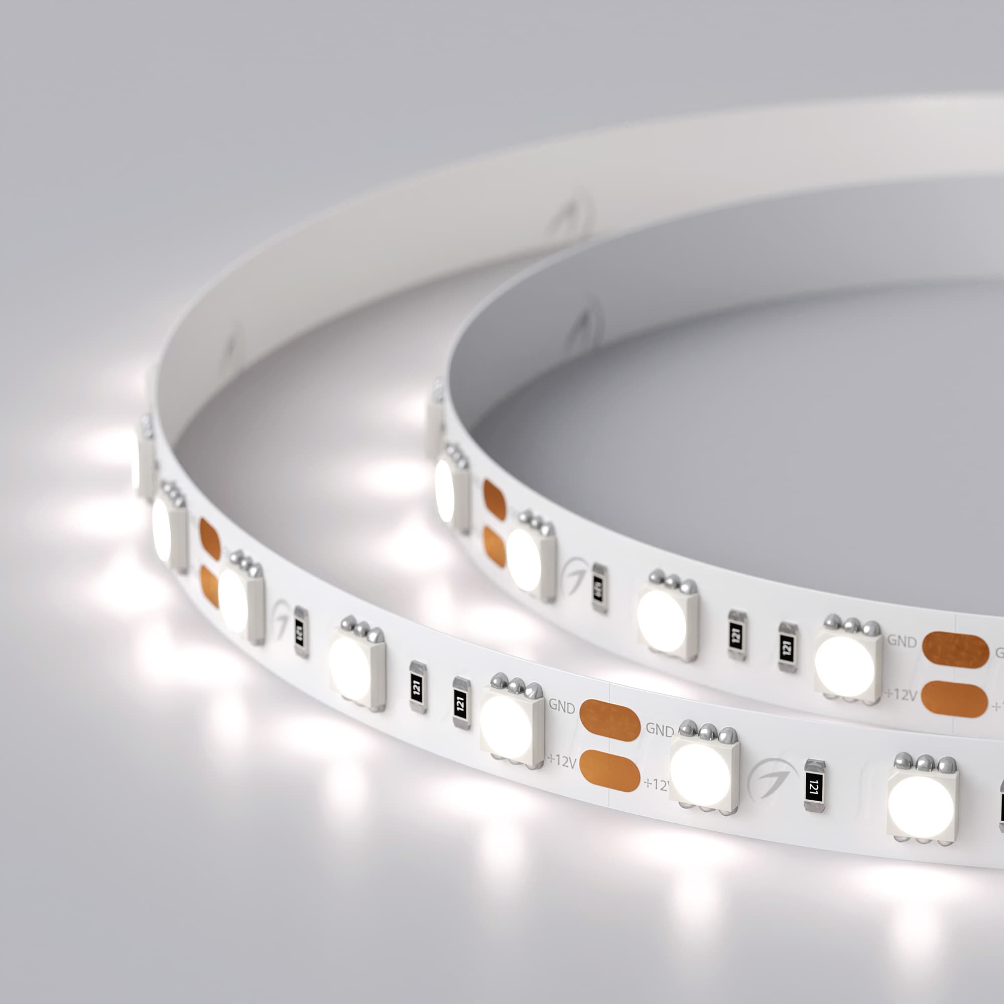 Светодиодная лента RT 2-5000 12V White5500 2x (5060, 300 LED, LUX) (Arlight, 14.4 Вт/м, IP20) 026778(B) — фото 2