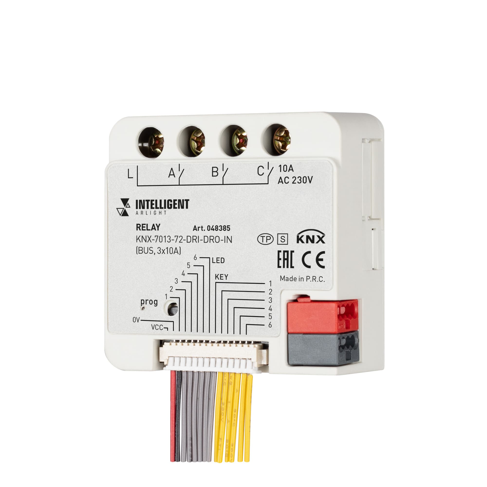INTELLIGENT ARLIGHT Релейный модуль KNX-7013-72-DRI-DRO-IN (BUS, 3x10A) (IARL, IP20 Пластик, 2 года) 048385 Arlight