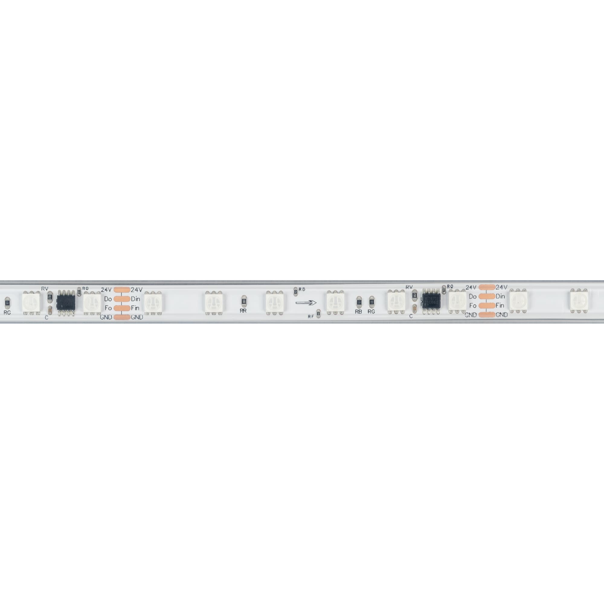 Светодиодная лента герметичная SPI-PS-B60-12mm 24V RGB-PX6-BPT (12 W/m, IP67, 5060, 5m) (Arlight, бегущий огонь) 039181 — фото 3