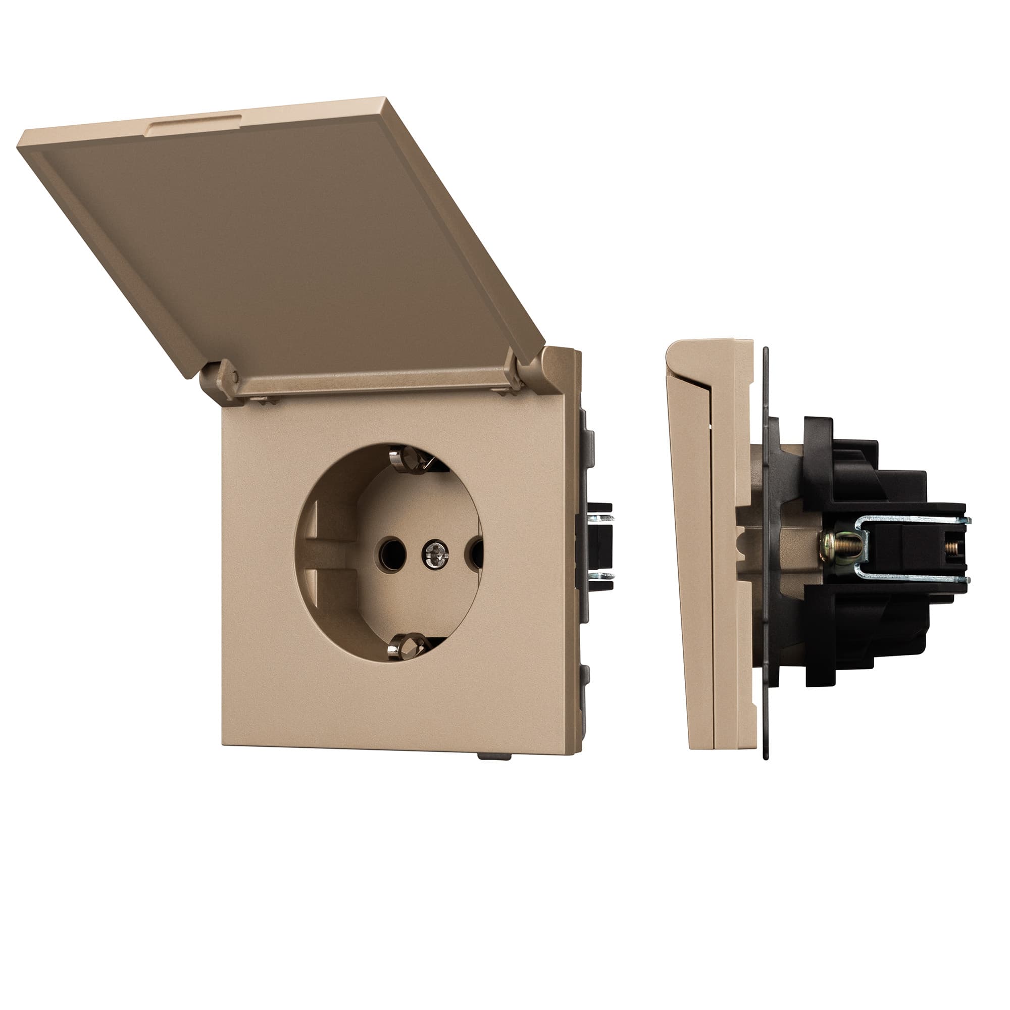 Механизм розетки влагозащищённый SCT-TENDO-MCP-PL-GD (230V, 16A) (Arlight, Песочный) 054093