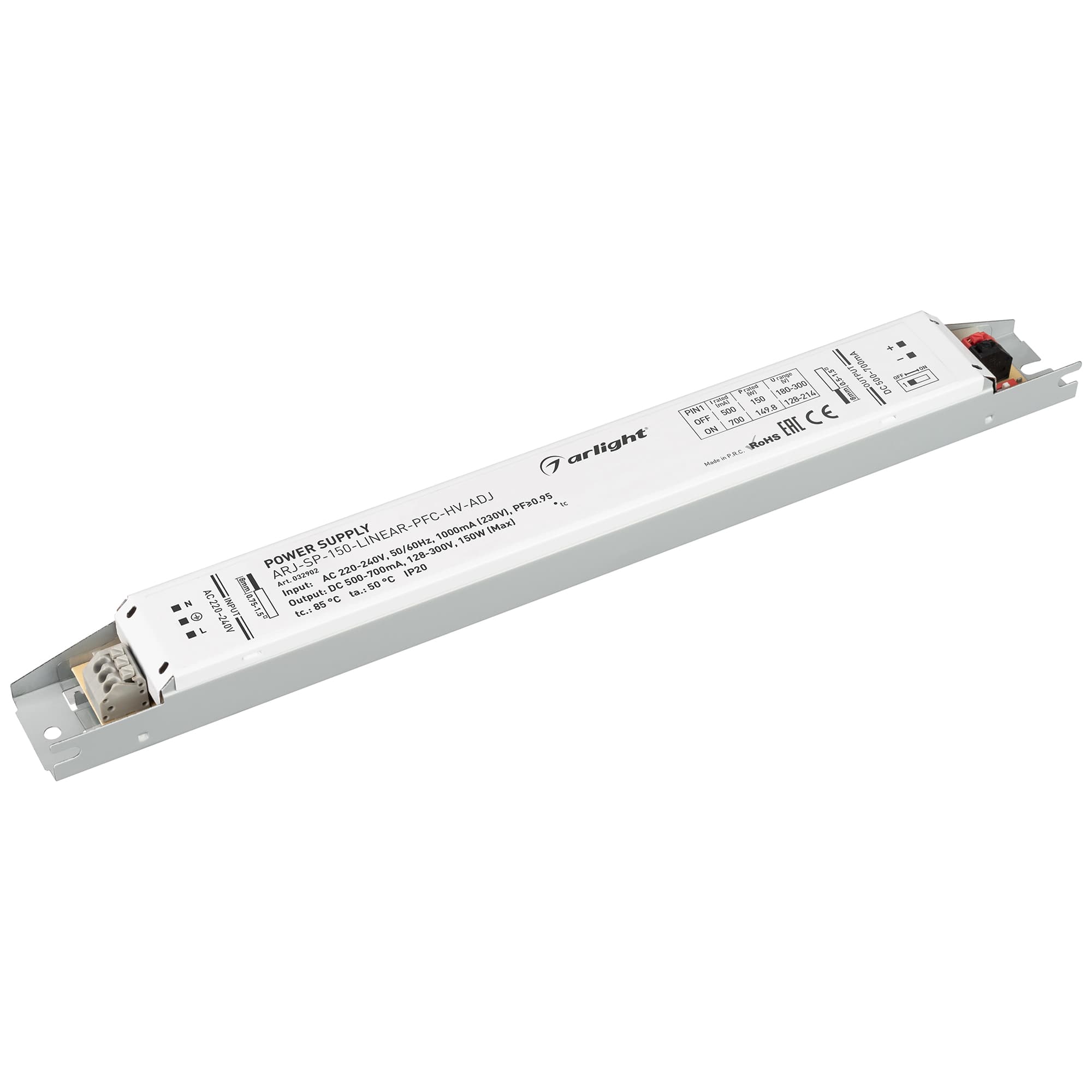 Блок питания ARJ-SP-150-LINEAR-PFC-HV-ADJ (150W, 500-700mA) (Arlight, IP20 Металл, 5 лет) 032902