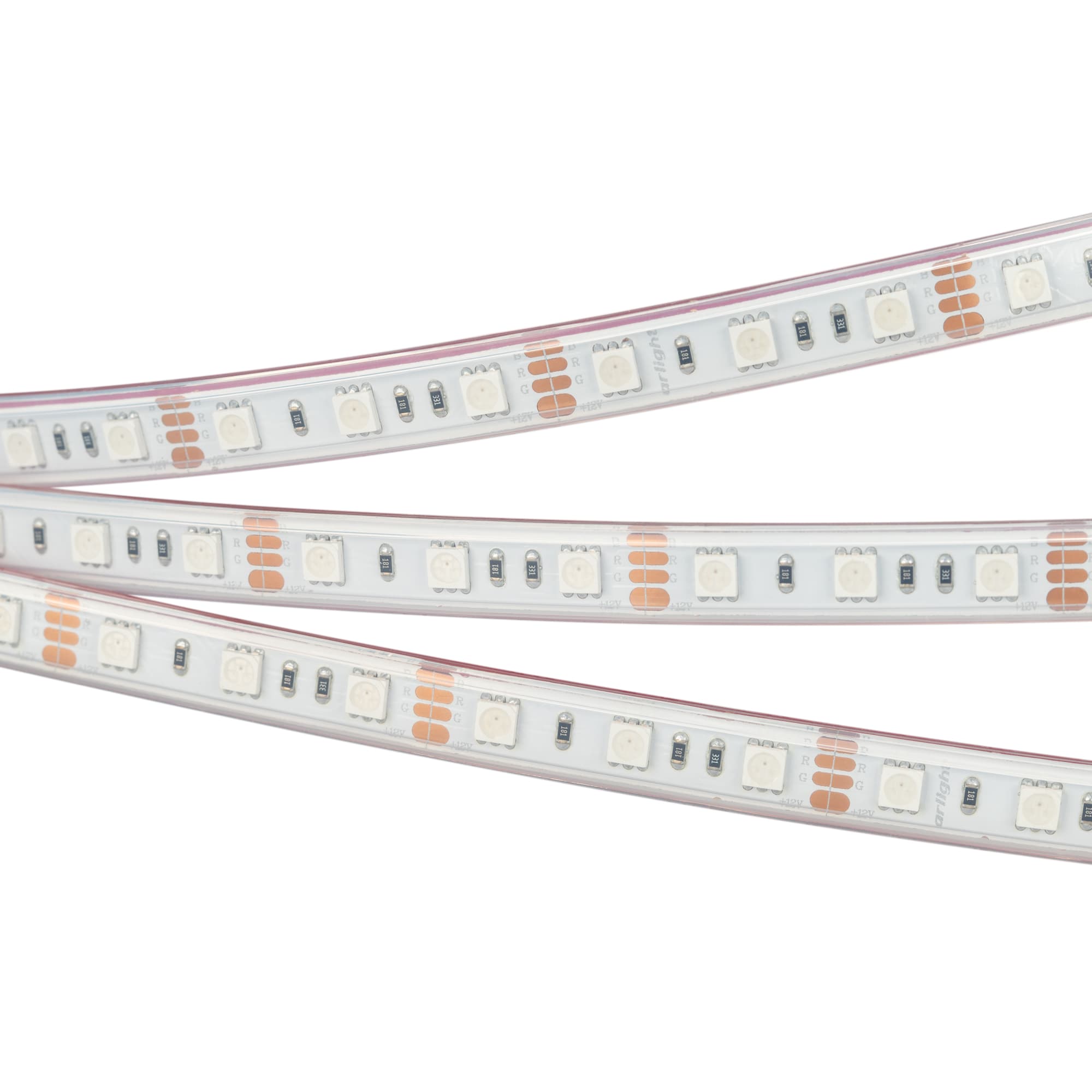 Светодиодная лента RTW 2-5000P 12V RGB 2x (5060, 300 LED, LUX) (Arlight, 14.4 Вт/м, IP66) 012311 — фото 1