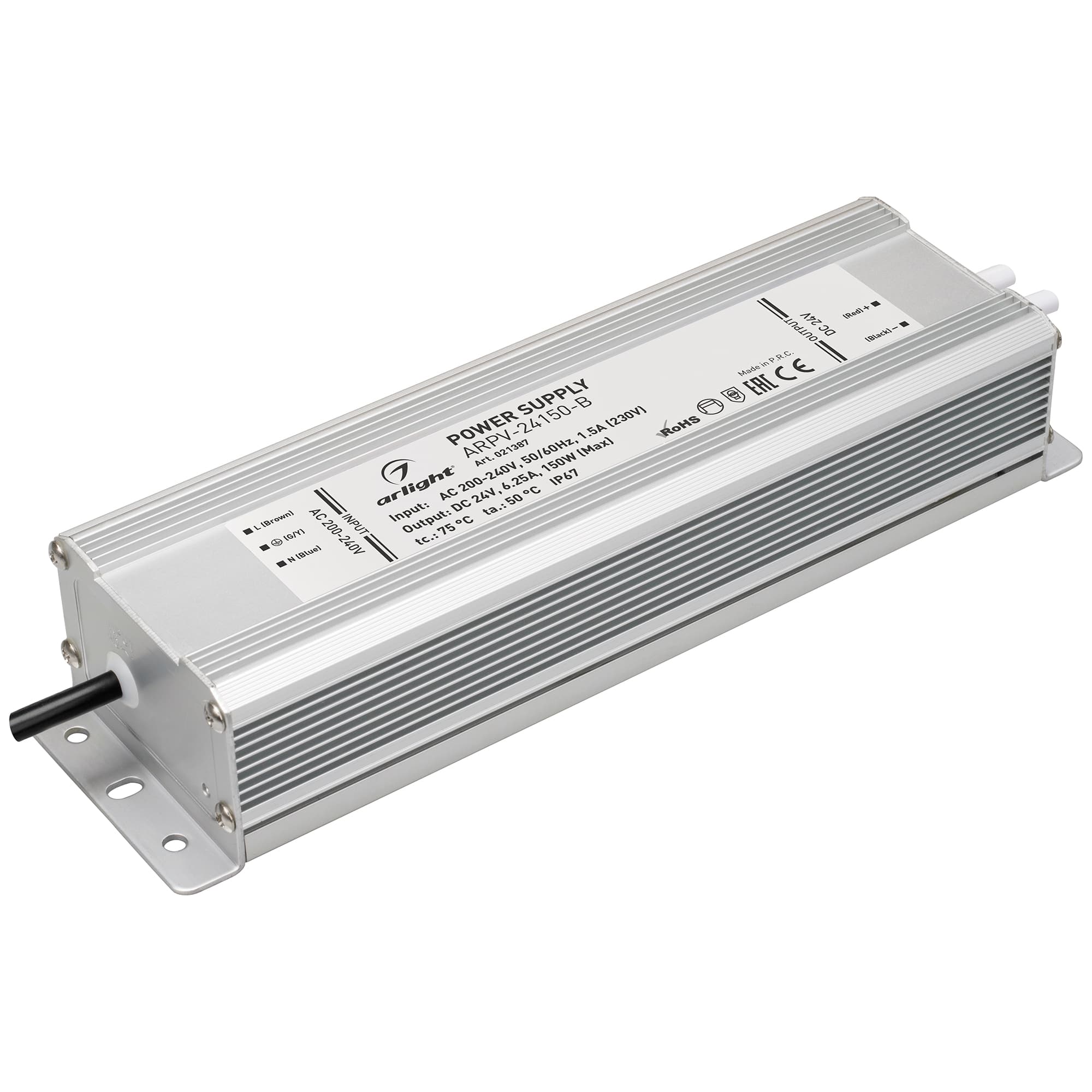 Блок питания ARPV-24150-B (24V, 6.3A, 150W) (Arlight, IP67 Металл, 3 года) 021387 Arlight