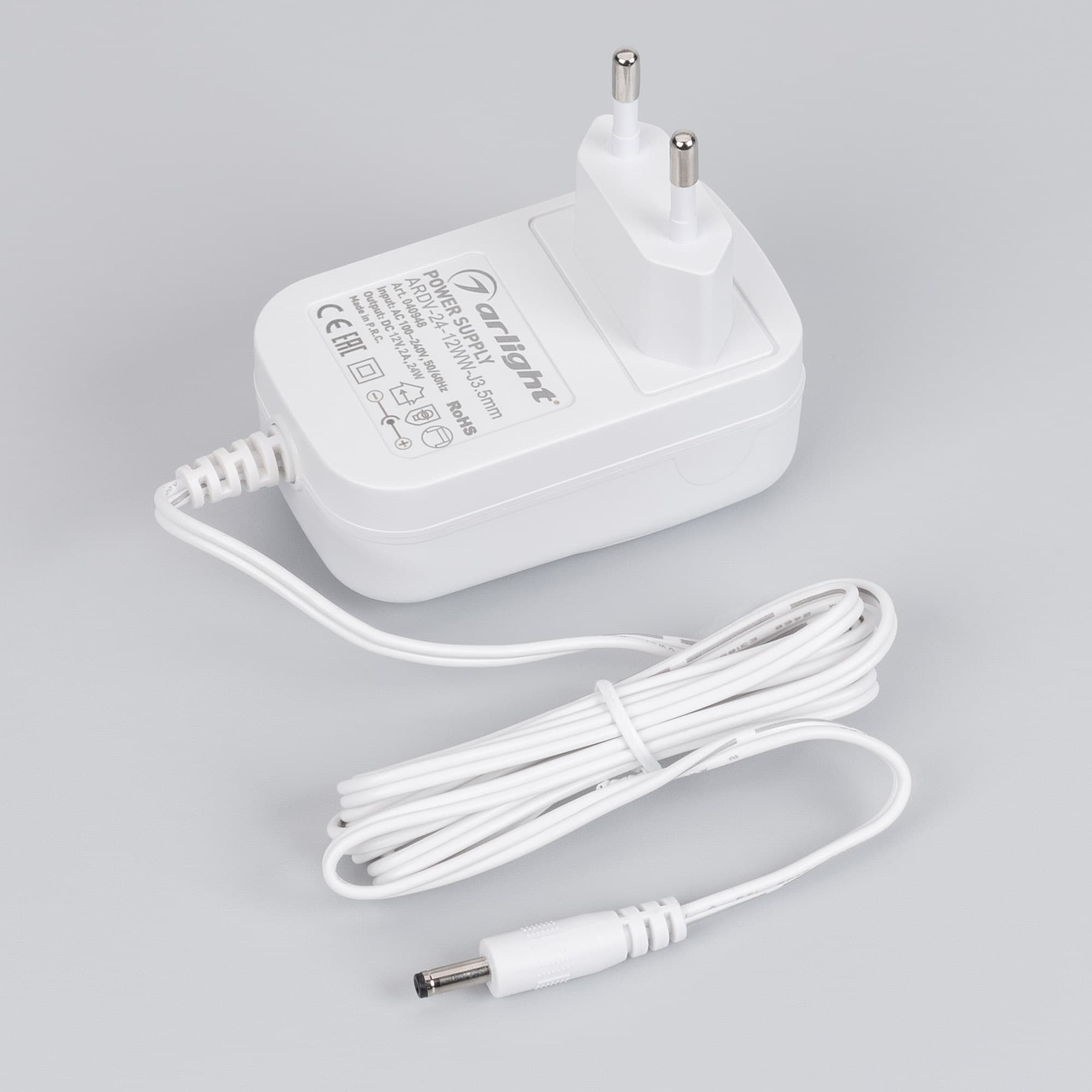 Блок питания ARDV-24-12WW-J3.5mm (12V, 2A, 24W) (Arlight, Адаптер, 3 года) 040948 Arlight — фото 2