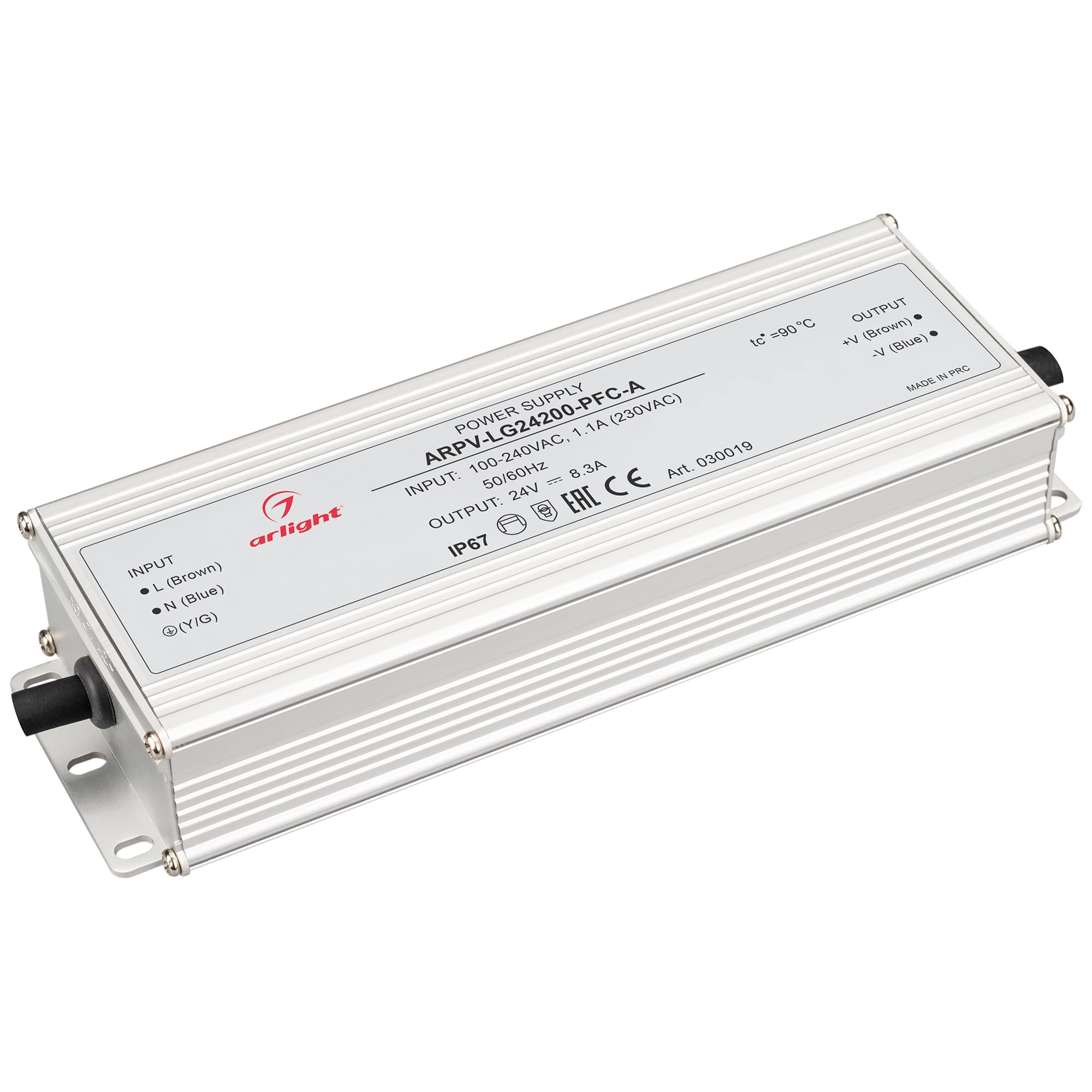 Блок питания ARPV-LG24200-PFC-A (24V, 8.3A, 200W) (Arlight, IP67 Металл, 5 лет) 030019 Arlight — фото 1