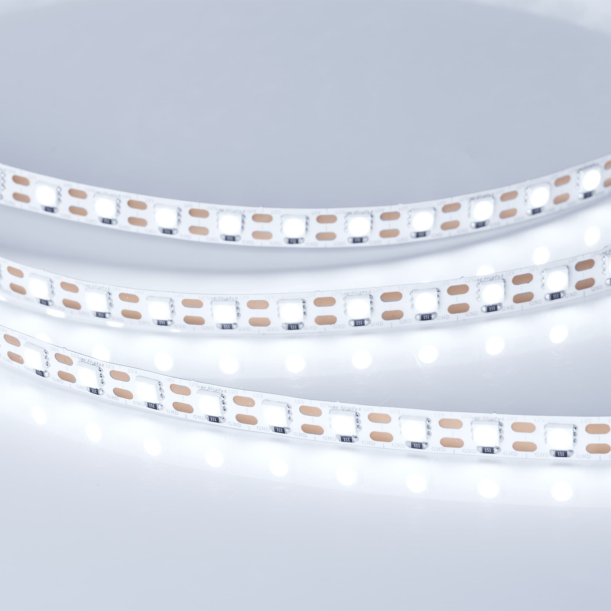 Светодиодная лента RT 2-5000 12V Cx1 Cool 8K 2x (5060, 360 LED, LUX) (Arlight, 15.6 Вт/м, IP20) 016837 — фото 2