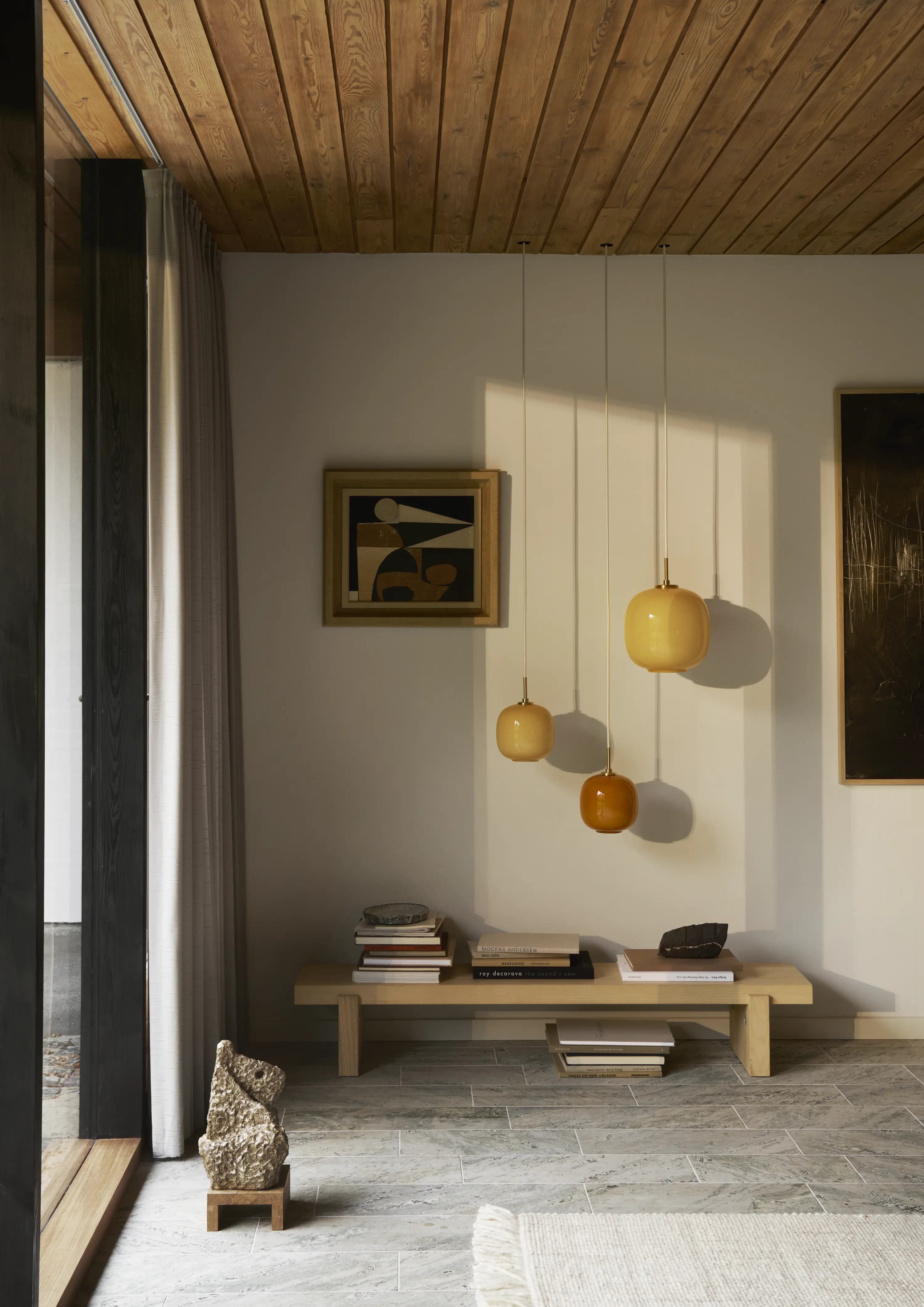 Louis Poulsen VL 45 Radiohus Pendant Brass/glossy pale yellow glass Ø 250 — фото 7
