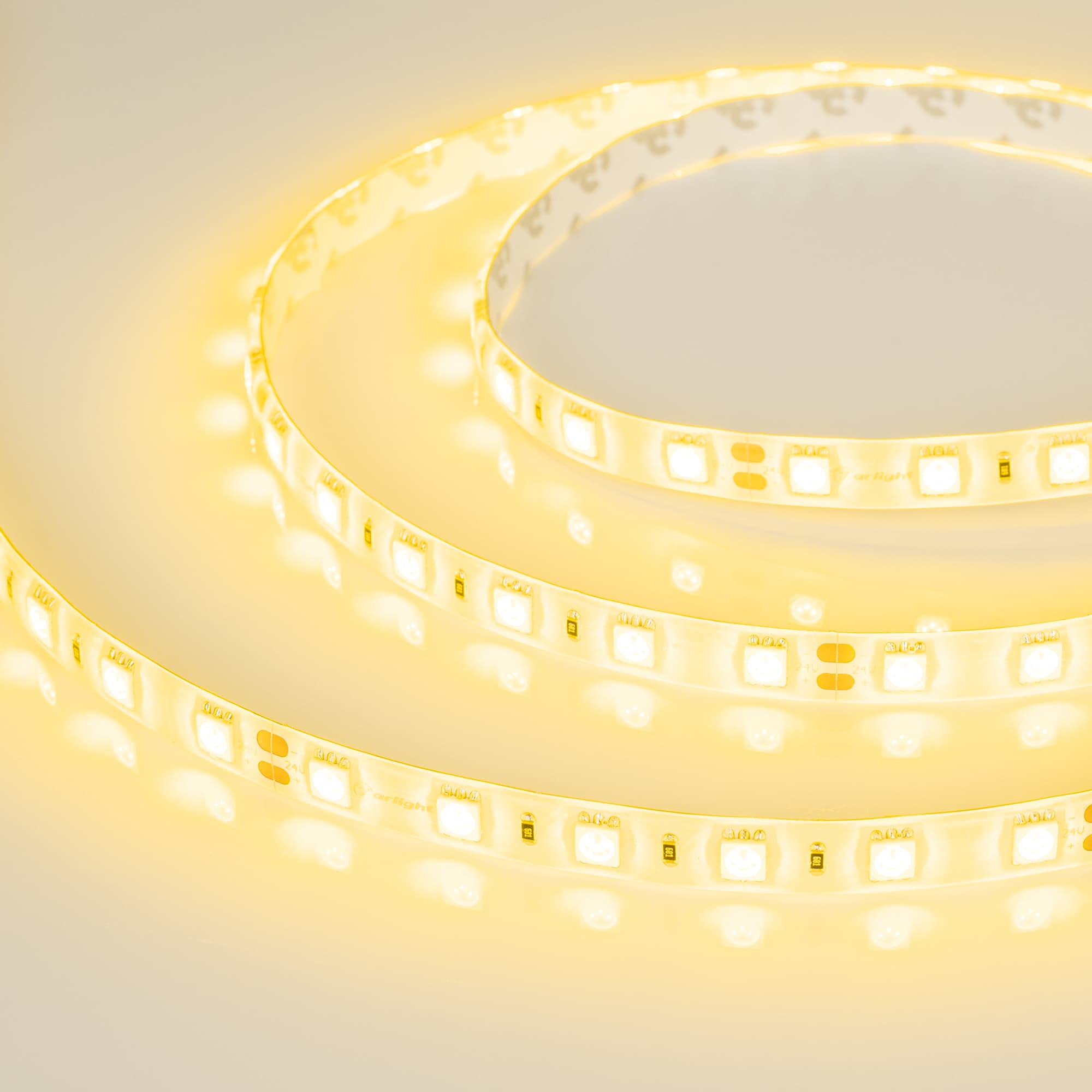 Светодиодная лента RTW 2-5000SE 24V Yellow 2x (5060, 300 LED, LUX) (Arlight, 14.4 Вт/м, IP65) 017493 — фото 3
