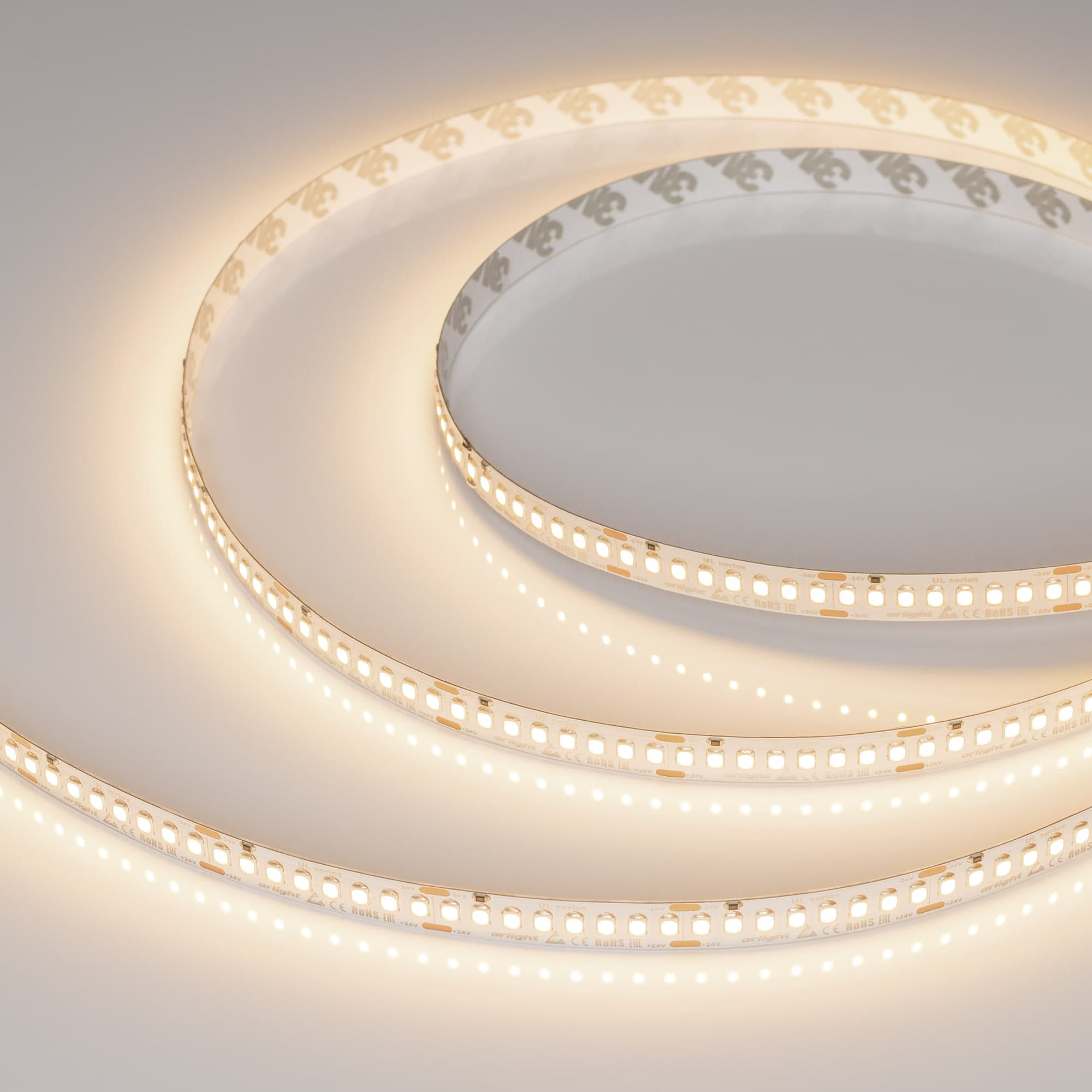Светодиодная лента UL-A200-10mm 24V Warm3000 (20 W/m, IP20, 2835, 5m) (Arlight, высок.эфф.150 лм/Вт) 037224 — фото 1