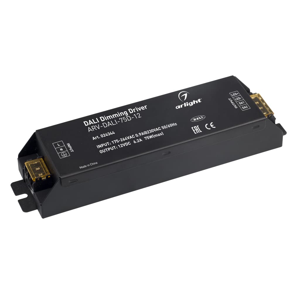 Блок питания ARV-DALI-75D-12 (12V, 6.2A, 75W, DALI) (Arlight, IP20 Металл, 2 года) 024344