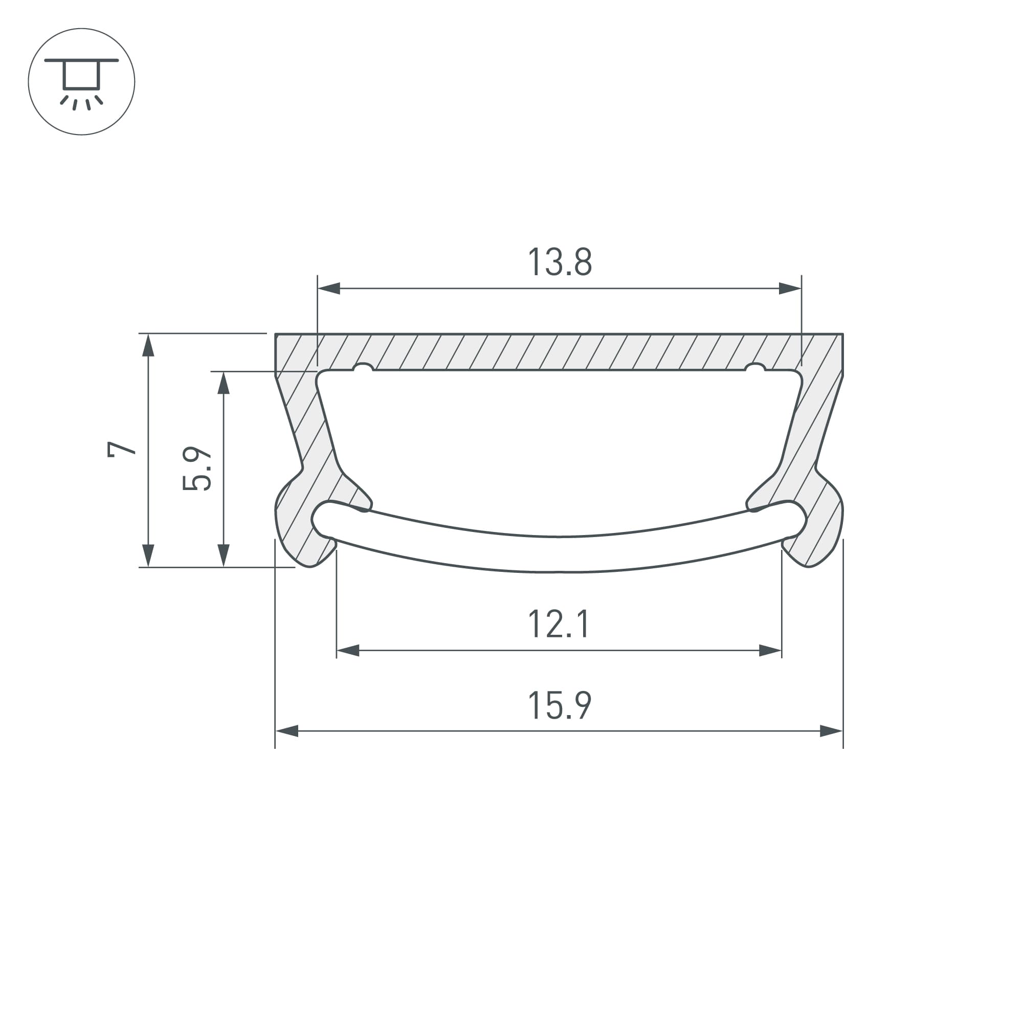 Профиль TM-2000 (CT) (Arlight, Алюминий) 016939 Arlight — фото 3