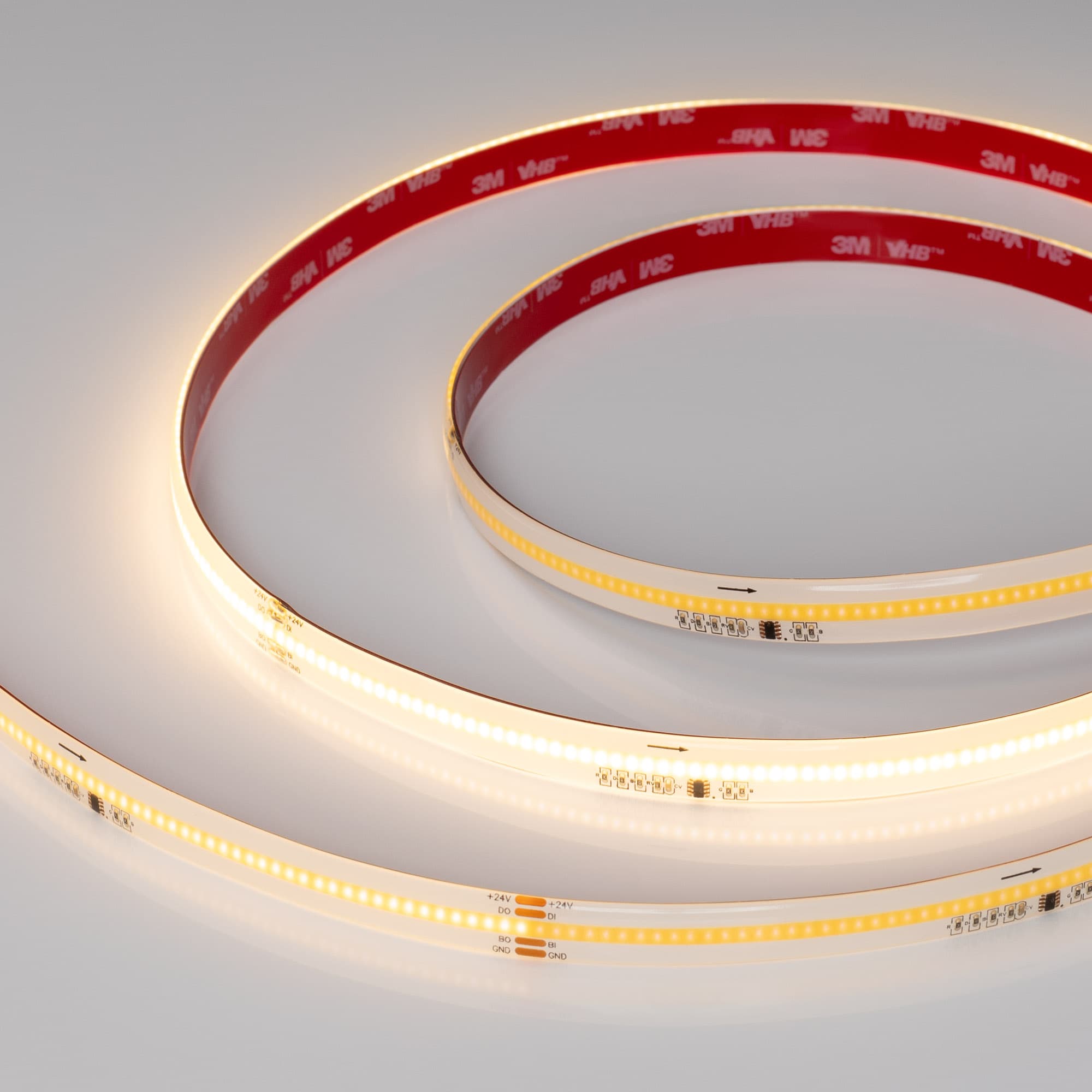 Светодиодная лента герметичная SPI-COB-SE-X378-12mm 24V Warm2700-PX63-BPT (7 W/m, IP65, 5m) (Arlight, бегущий огонь) 041740 — фото 1