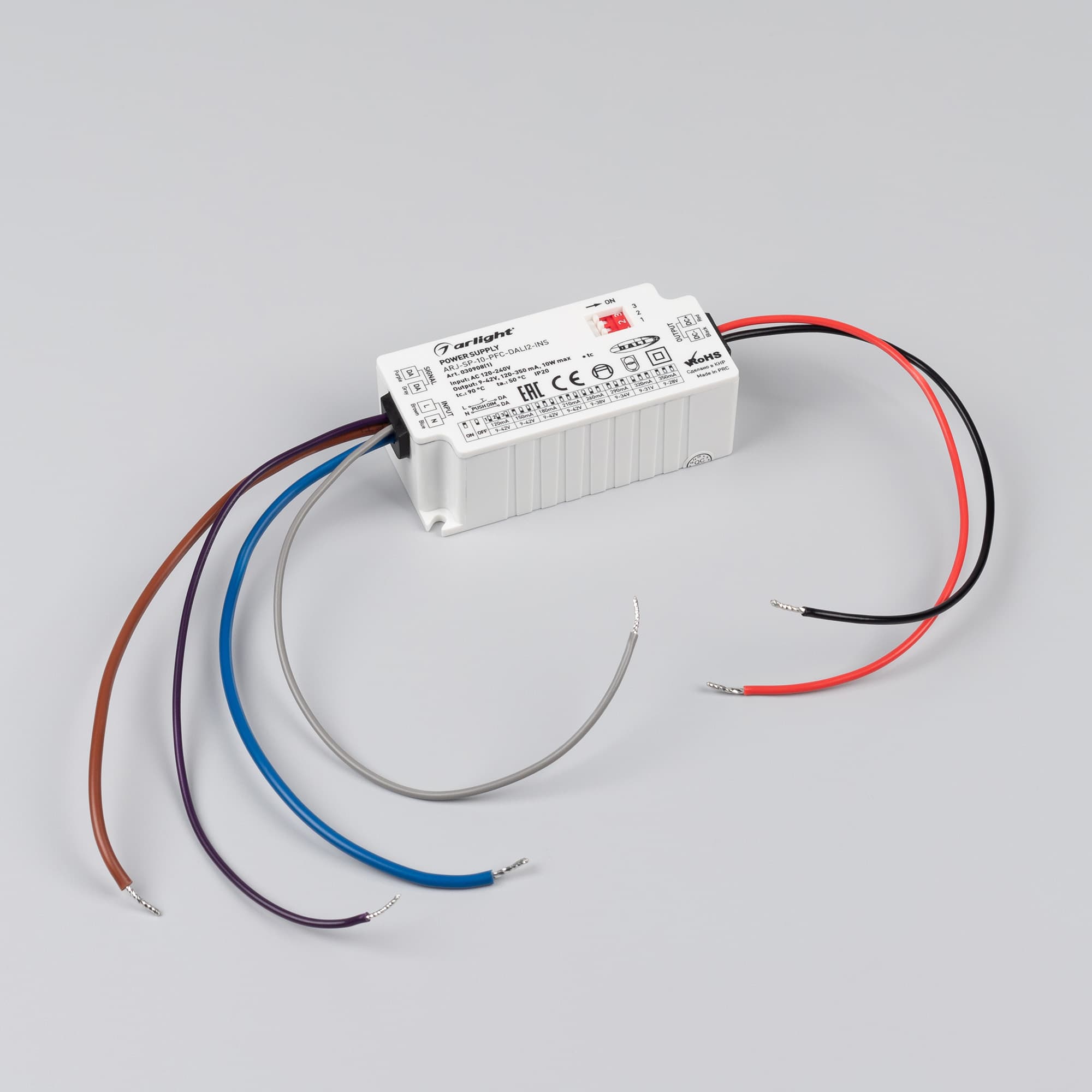 Блок питания ARJ-SP-10-PFC-DALI2-INS (10W, 9-42V, 0.12-0.35A) (Arlight, IP20 Пластик, 5 лет) 030908(1) — фото 2