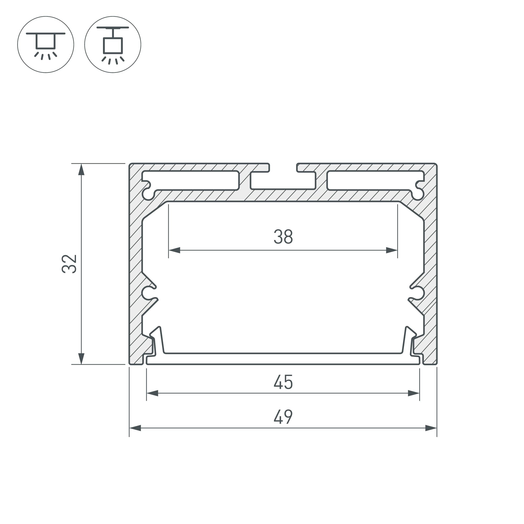 Профиль SL-LINE-4932-2500 ANOD (Arlight, Алюминий) 037467 Arlight — фото 3