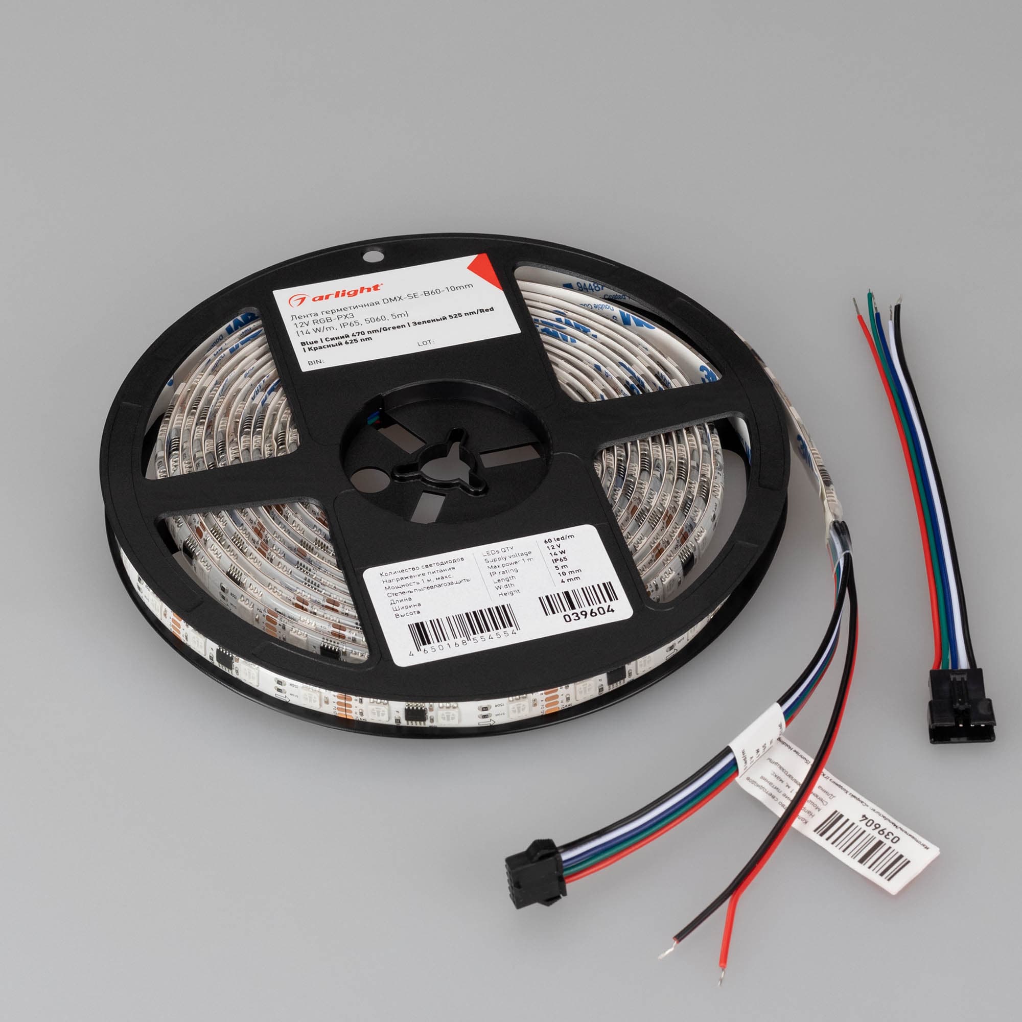 Светодиодная лента герметичная DMX-SE-B60-10mm 12V RGB-PX3 (14 W/m, IP65, 5060, 5m) (Arlight, -) 039604 — фото 4