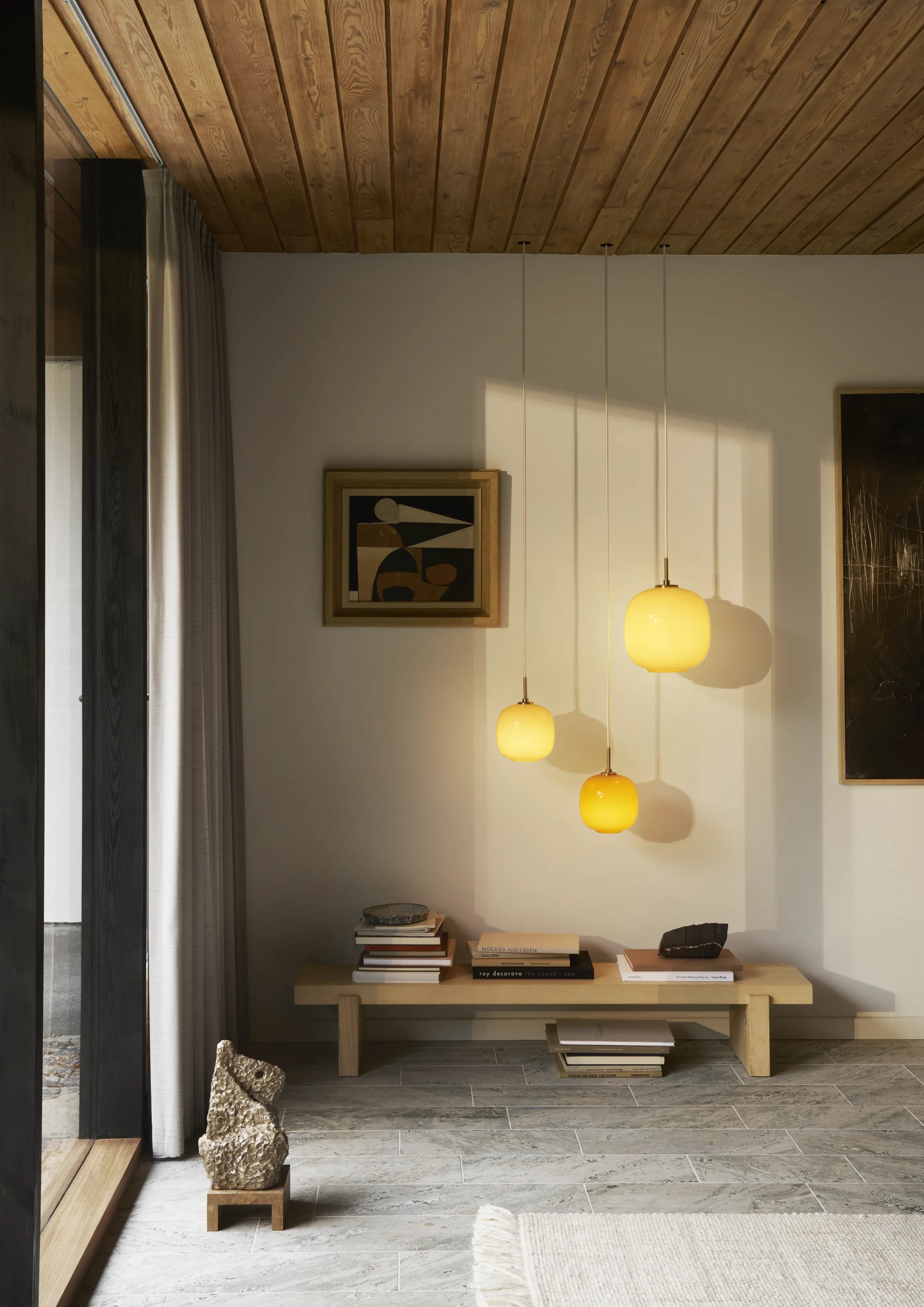 Louis Poulsen VL 45 Radiohus Pendant Brass/glossy pale yellow glass Ø 175 — фото 6