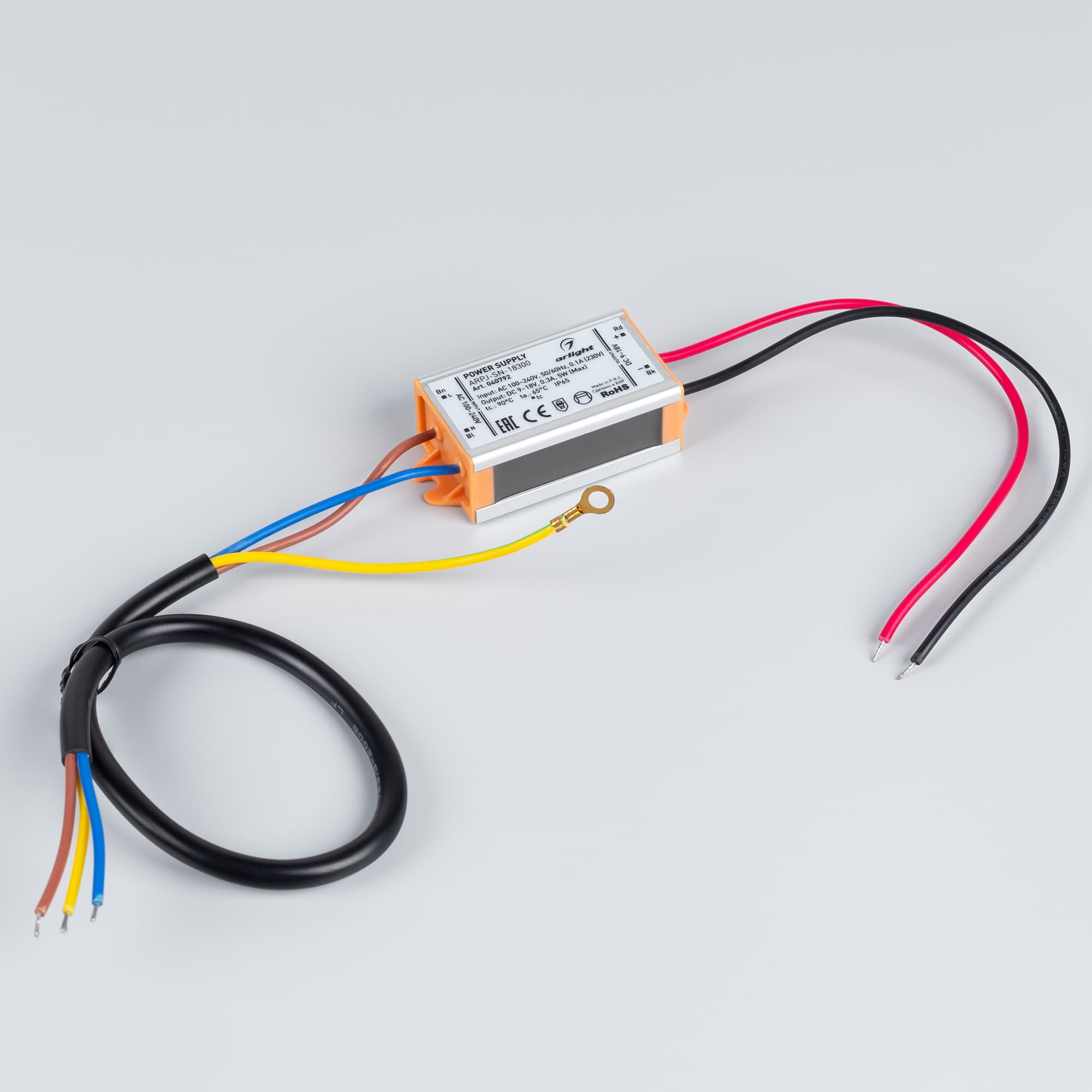 Блок питания ARPJ-SN-18300 (5W, 9-18V, 300mA) (Arlight, IP65 Металл, 3 года) 040792 — фото 2