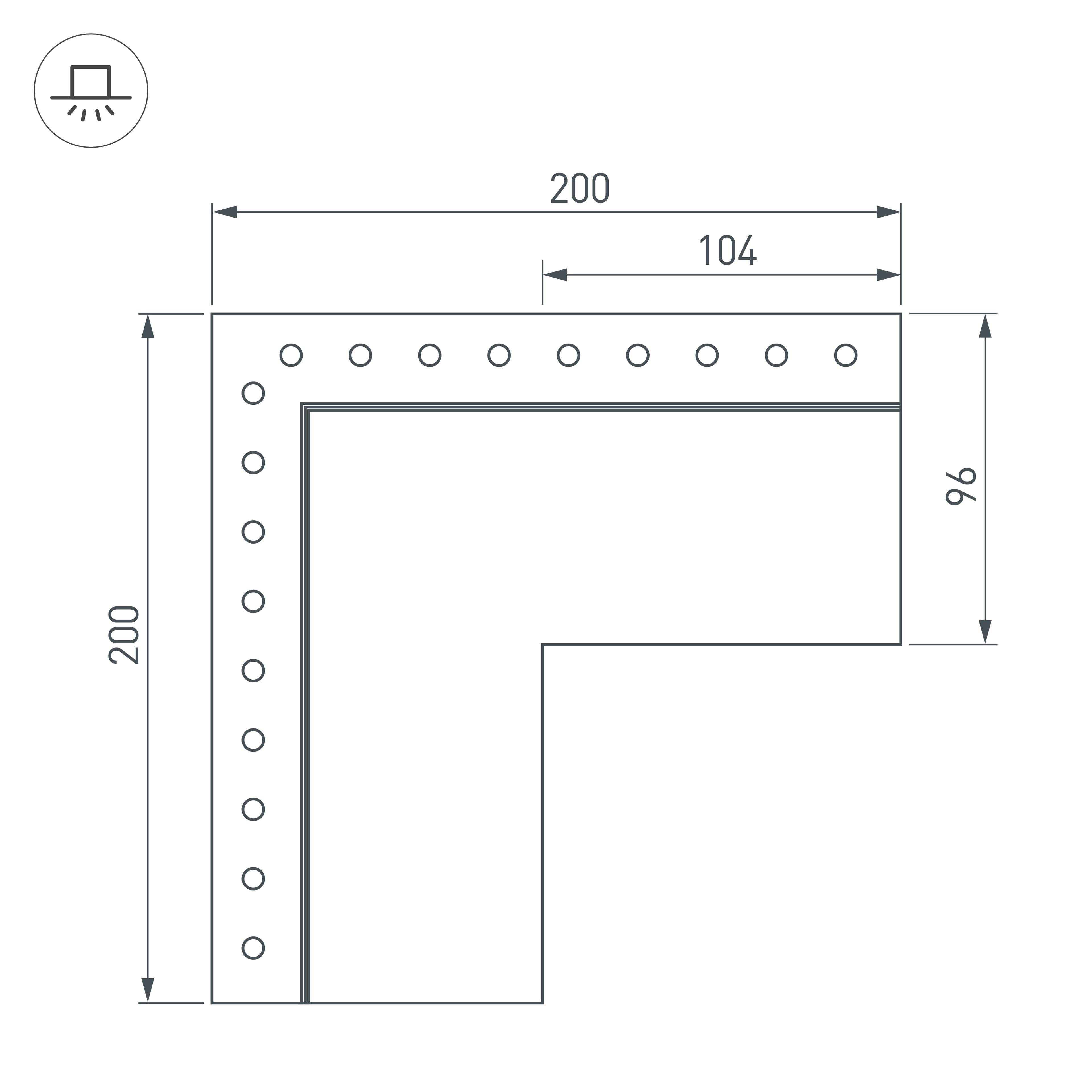 Угол SL-LINIA55-FANTOM-EDGE внешний (Arlight, Металл) 030137 — фото 2