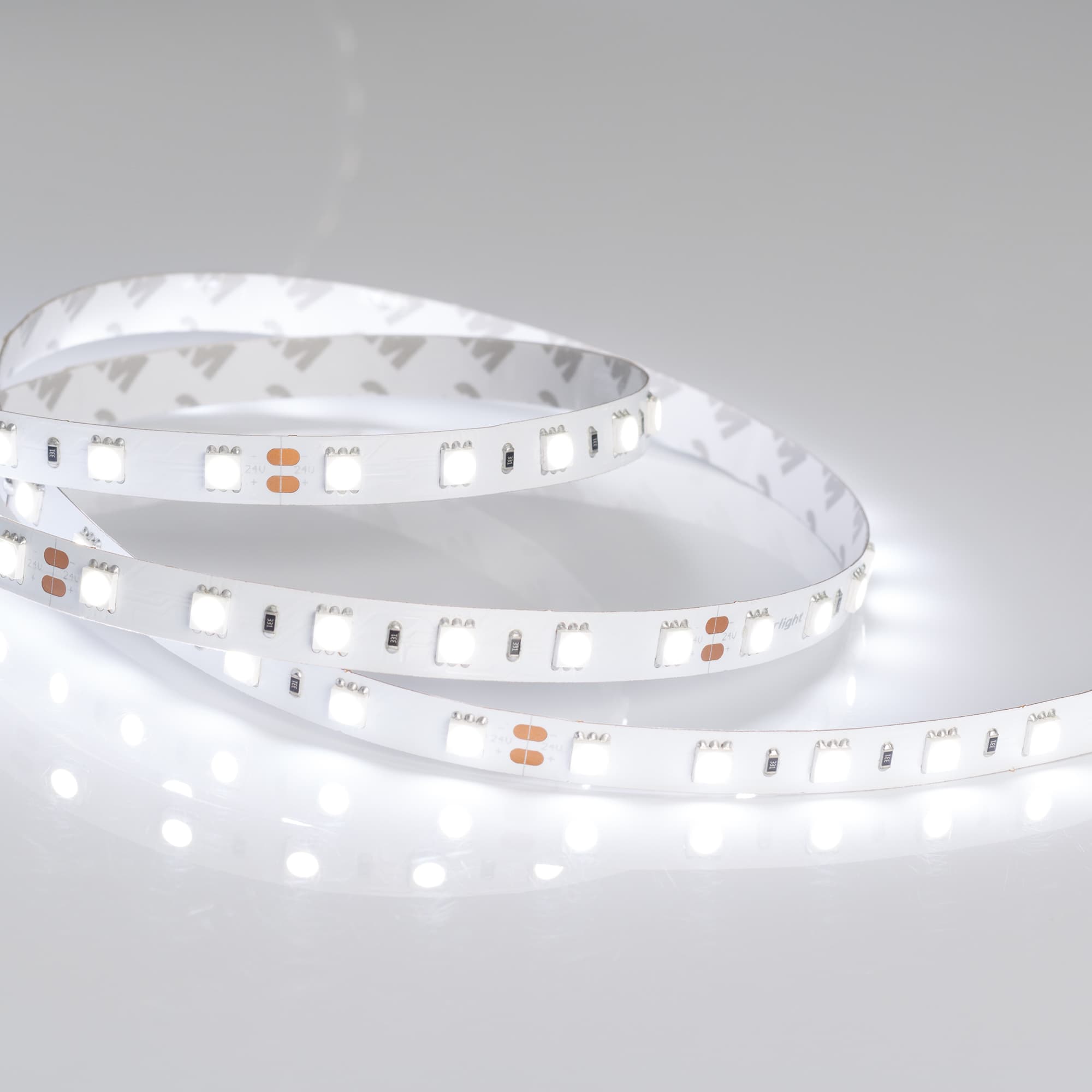 Светодиодная лента RTW 2-5000NC 24V White6000 2x (5060, 300 LED, LUX) (Arlight, 14.4 Вт/м, IP65) 014963 — фото 2