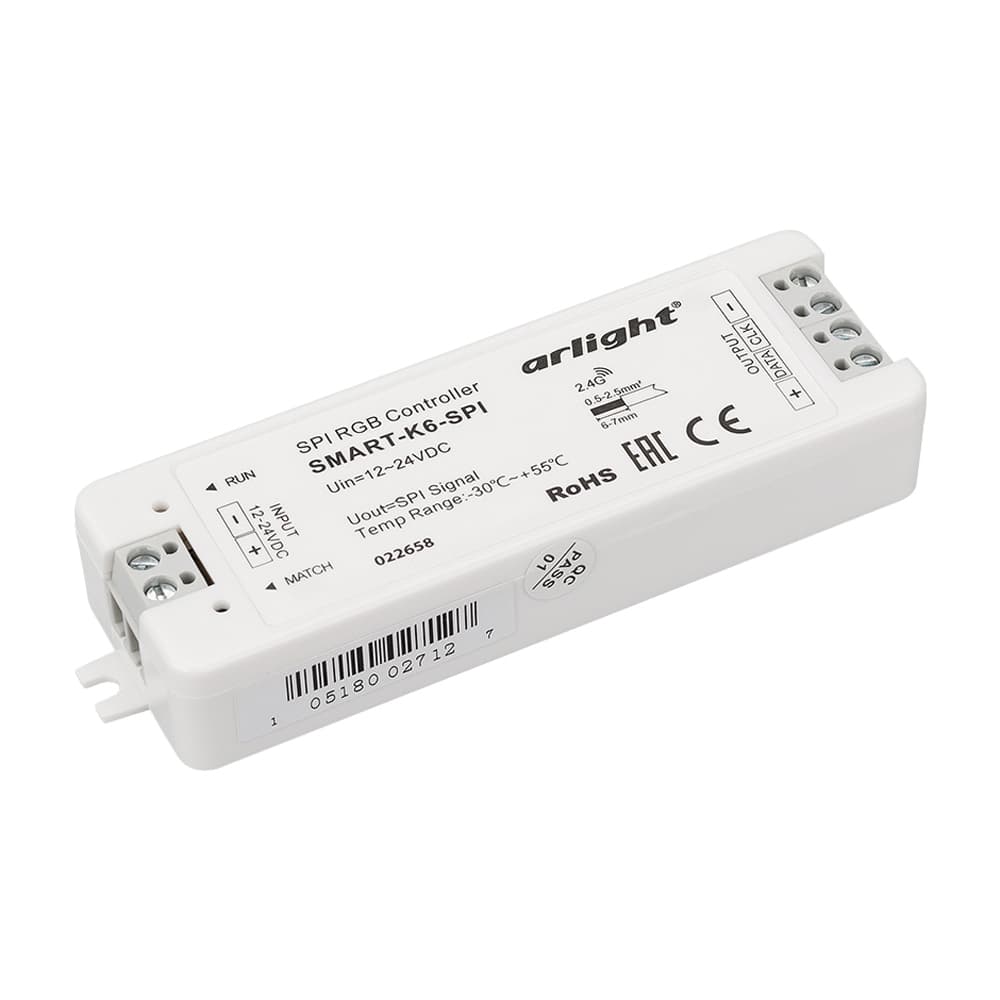Контроллер SMART-K6-SPI (12-24V, 2.4G) (Arlight, IP20 Пластик, 5 лет) 022658 Arlight — фото 1