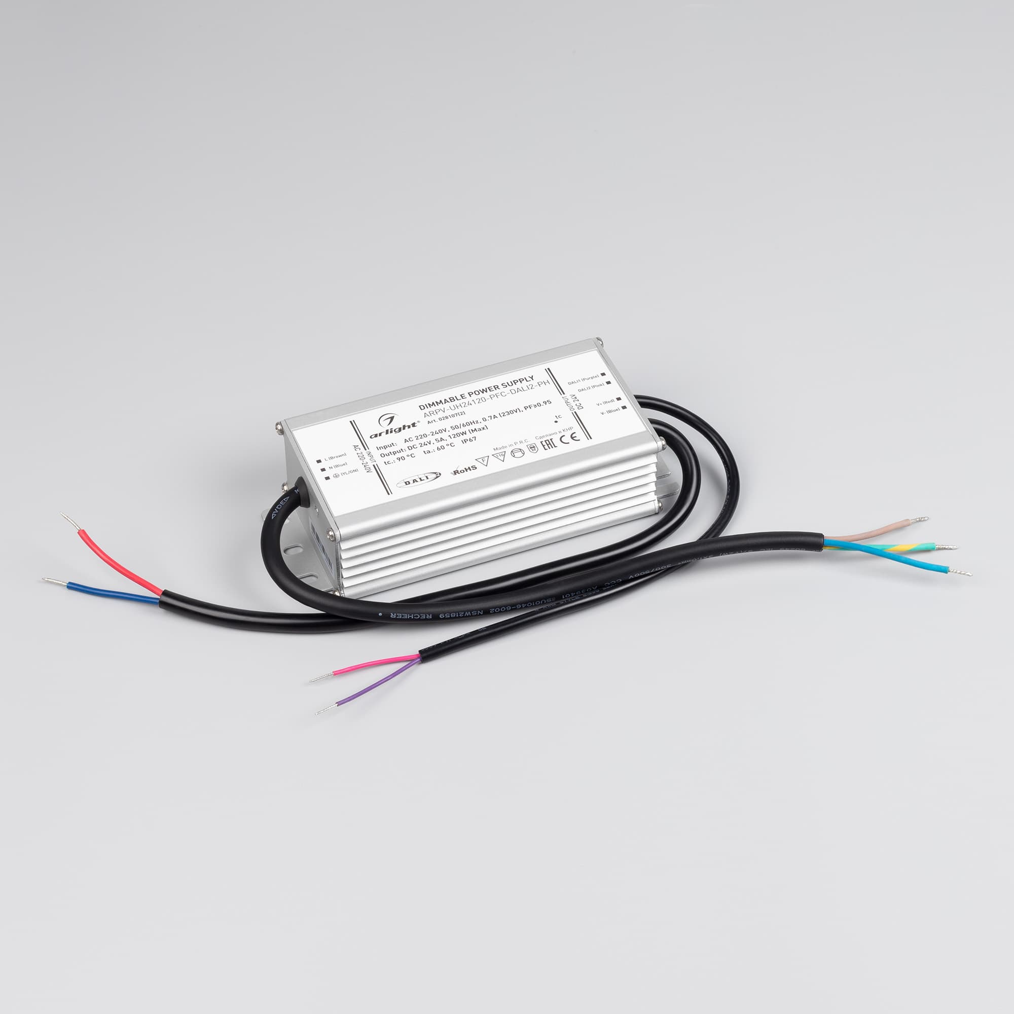 Блок питания ARPV-UH24120-PFC-DALI2-PH (24V, 5.0A, 120W) (Arlight, IP67 Металл, 7 лет) 028107(2) — фото 2
