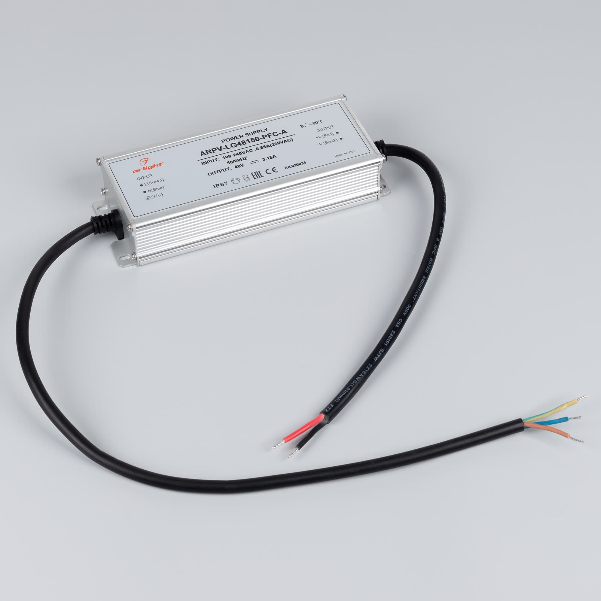 Блок питания ARPV-LG48150-PFC-A (48V, 3.15A, 150W) (Arlight, IP67 Металл, 5 лет) 030034 — фото 2