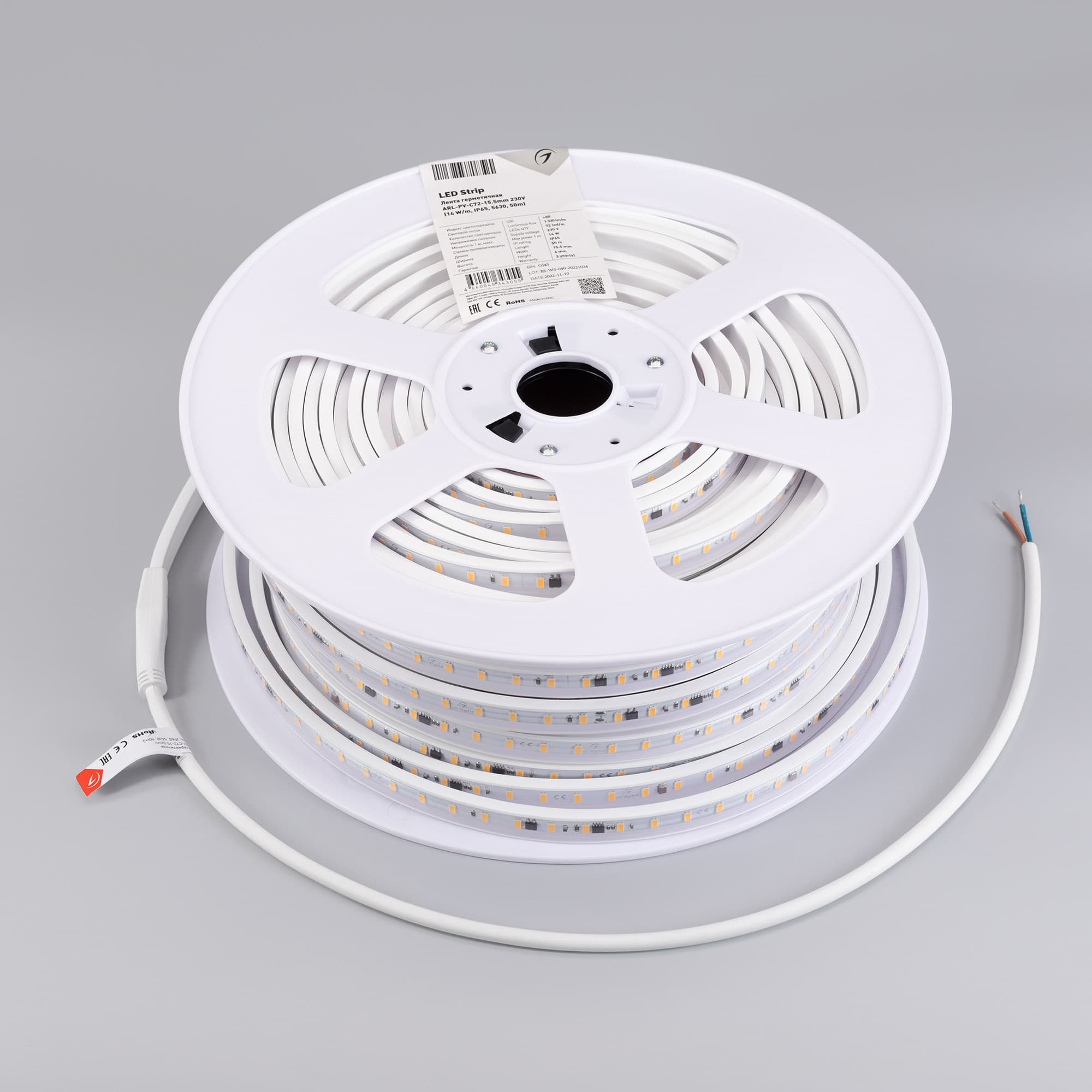 Светодиодная лента герметичная ARL-PV-C72-15.5mm 230V Day4000 (14 W/m, IP65, 5630, 50m) (Arlight, -) 027052(2) — фото 2