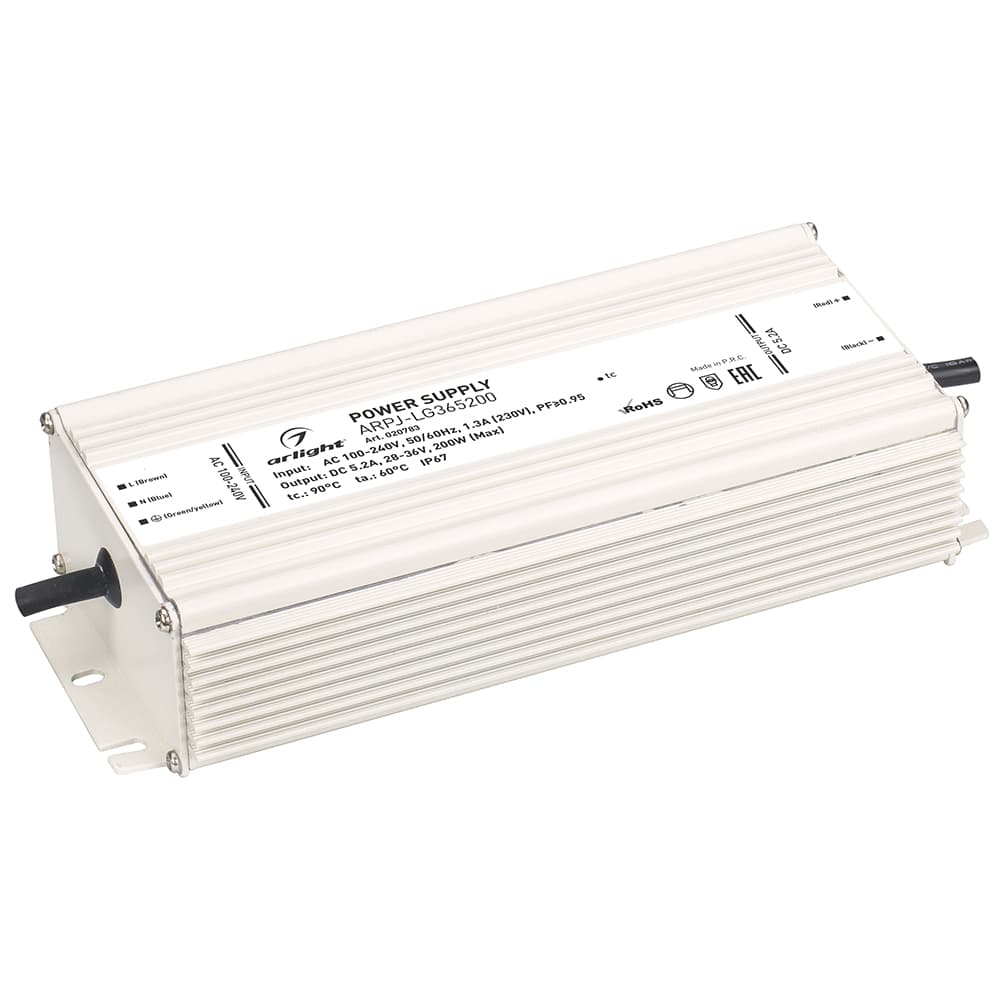 Блок питания ARPJ-LG365200 (200W, 5200mA, PFC) (Arlight, IP67 Металл, 2 года) 020783